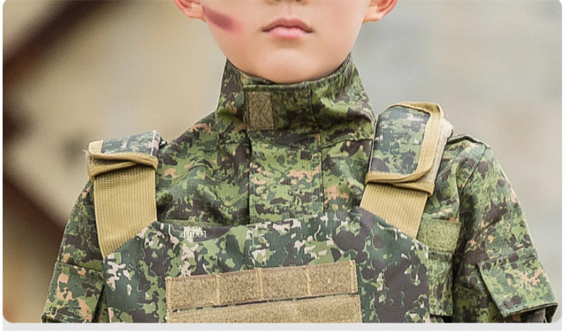 Children’s Camouflage Suit Special Forces Military Training Uniform with Helmet