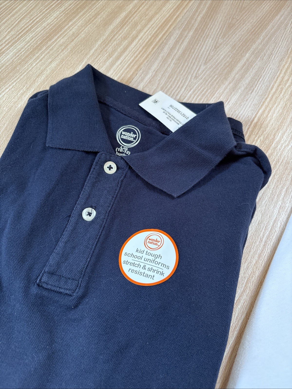 Wonder Nation Boys School Uniform Polo Shirts; Sz L (10-12) Husky LOT OF 2 NWT