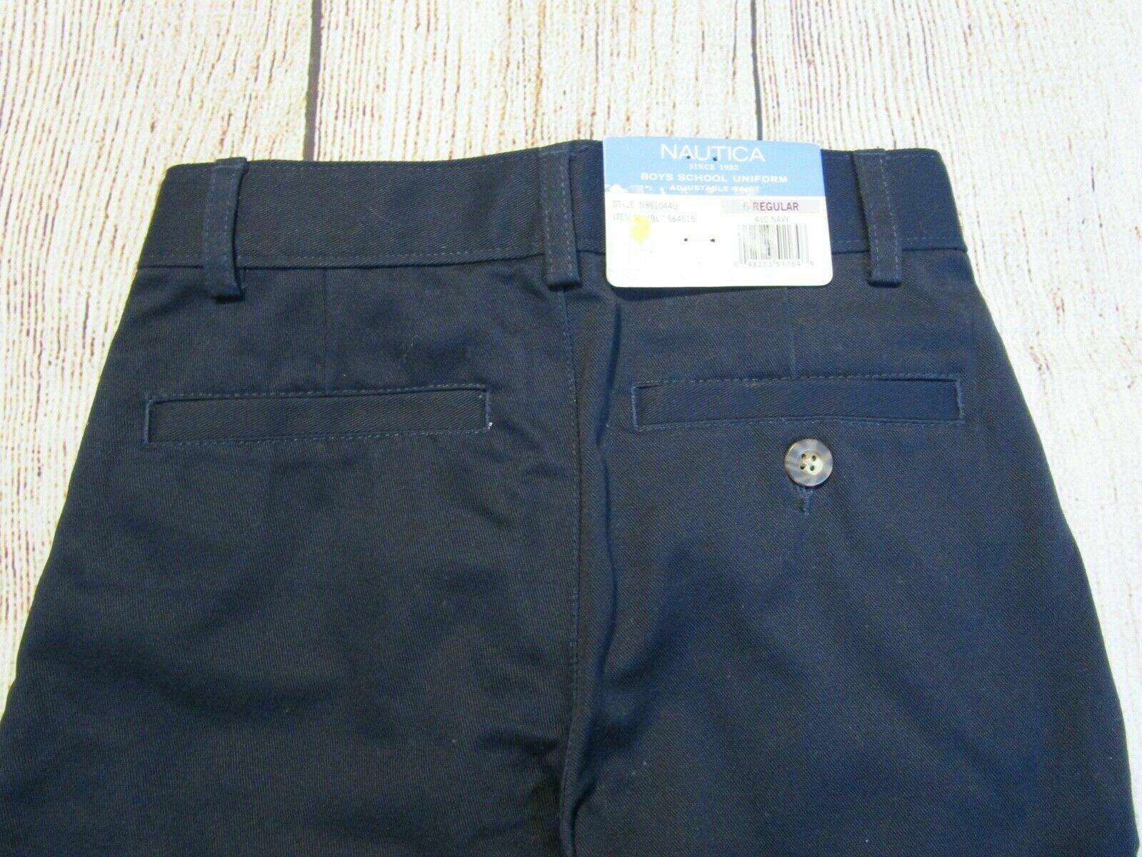 Nautica Boys School Uniform Navy Blue Shorts Adjustable Waist 6 Regular NWT