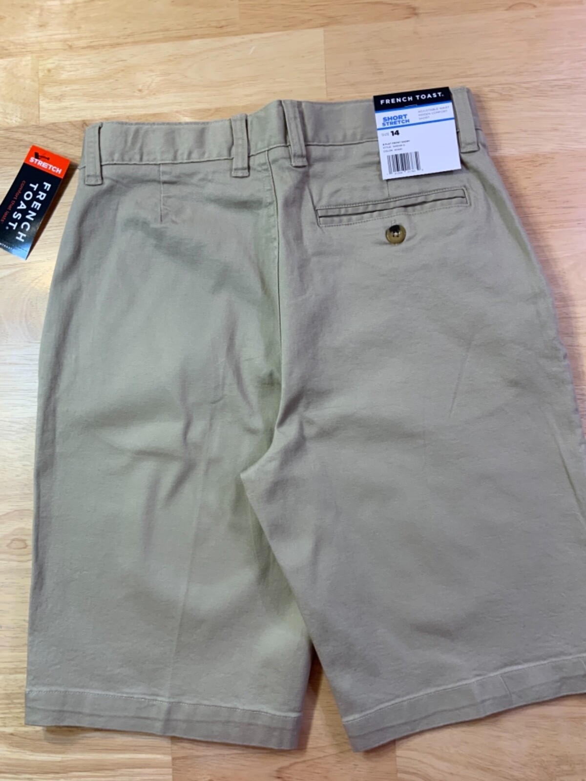 New Boy’s French Toast Stretch Shorts Size 14 in Khaki-
