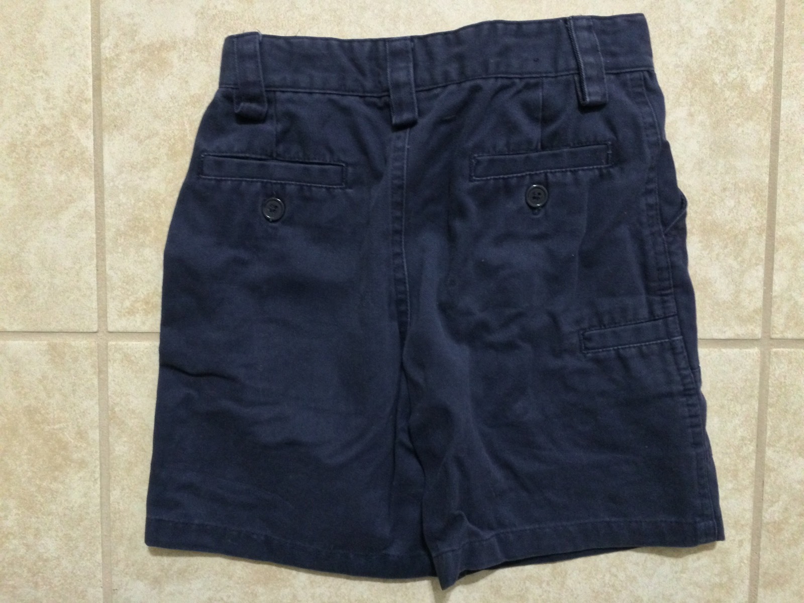 ☀️ Boys Navy Blue Uniform SHORTS Adjustable Waist Flat Front School Size 7
