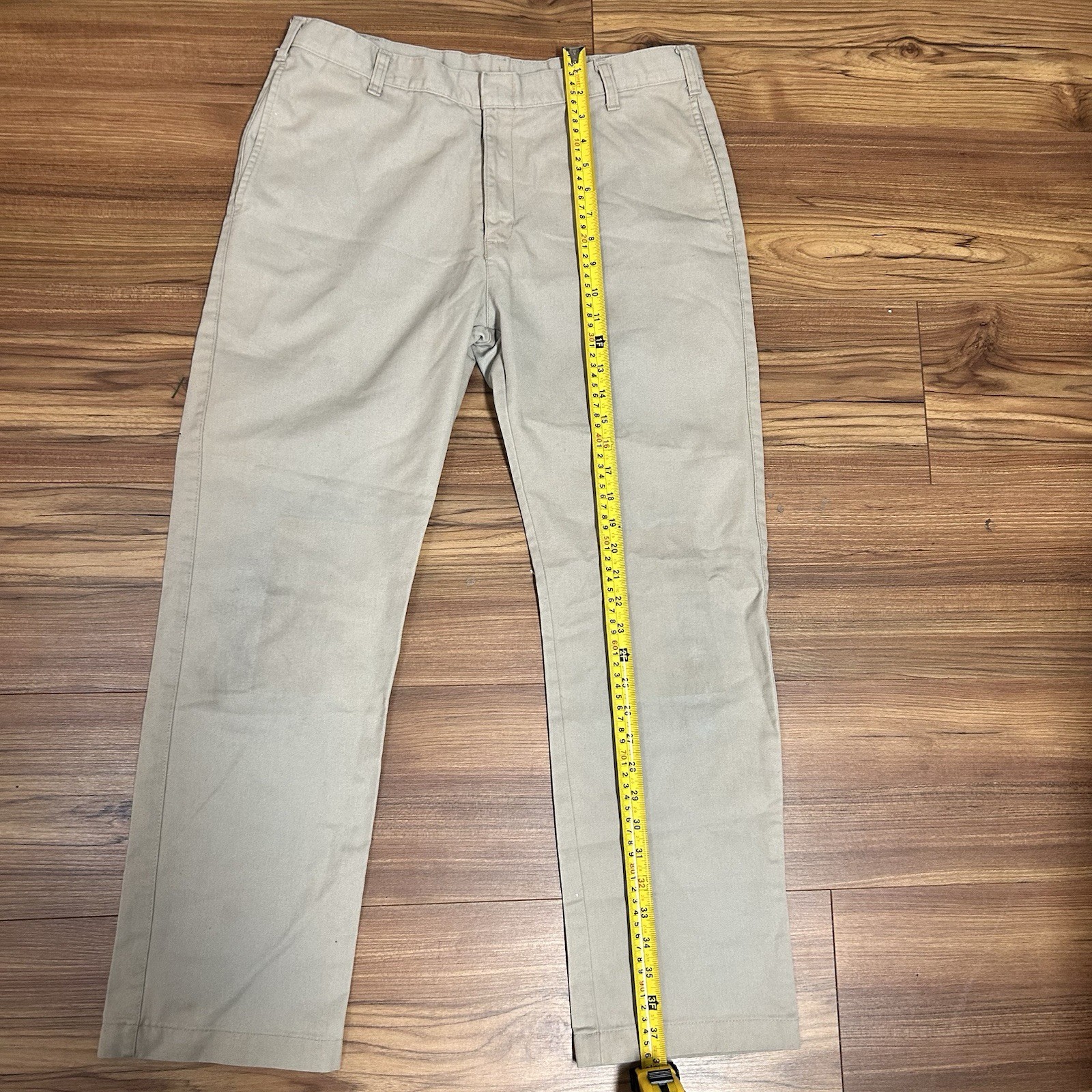 Tom Sawyer Boys School Uniform Pants Khaki Size 34 Husky Flat Front