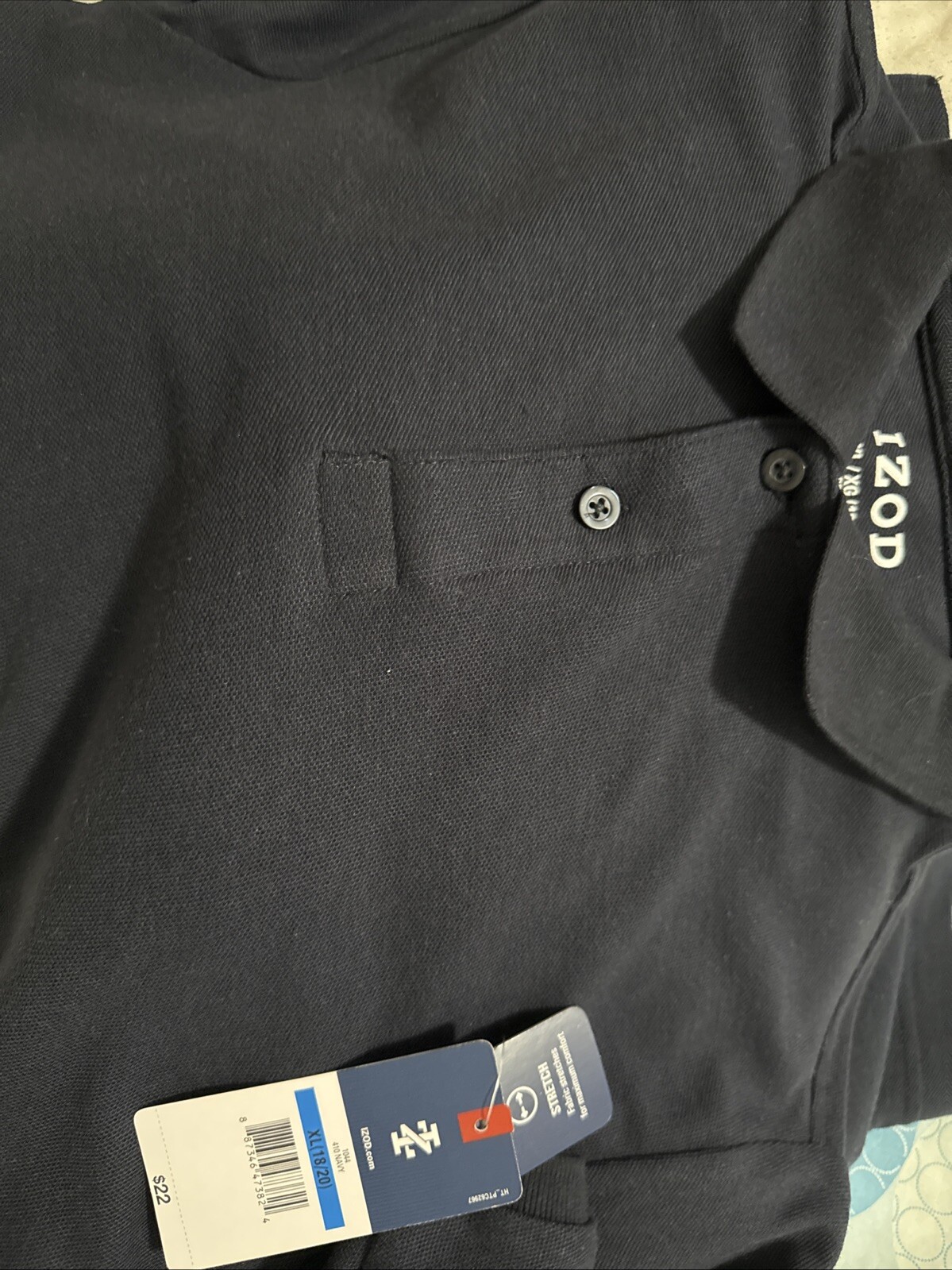 New Boys Youth XL (18/20) Izod Polo Shirt Blue – School Uniform Extra Large