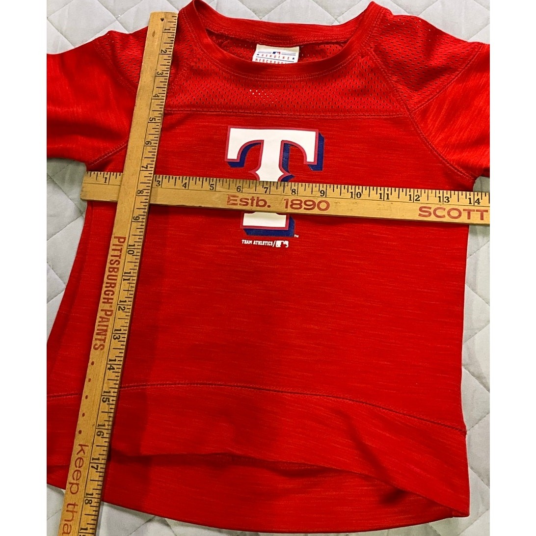 Texas Rangers MLB Baseball Youth S 6/6X Pullover Long Sleeve Sweatshirt Mesh