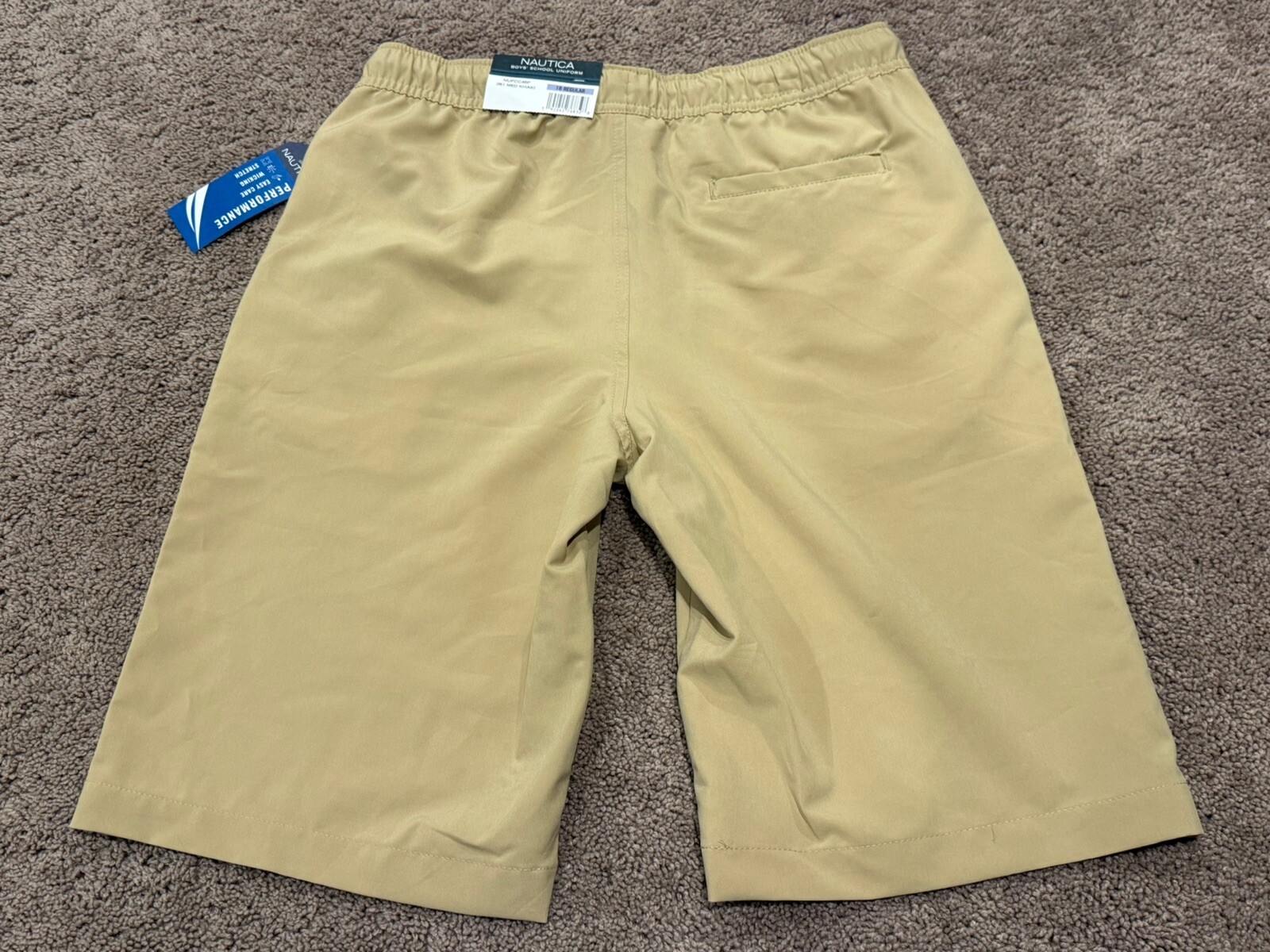 Nautica Boys Size 18 Regular School Uniform NUFCC46F 261 Khaki Shorts