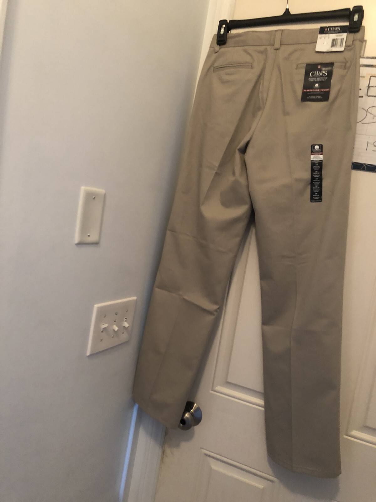 Chaps Boys’ School Approved Performance Khaki Pants Size 18 Reg