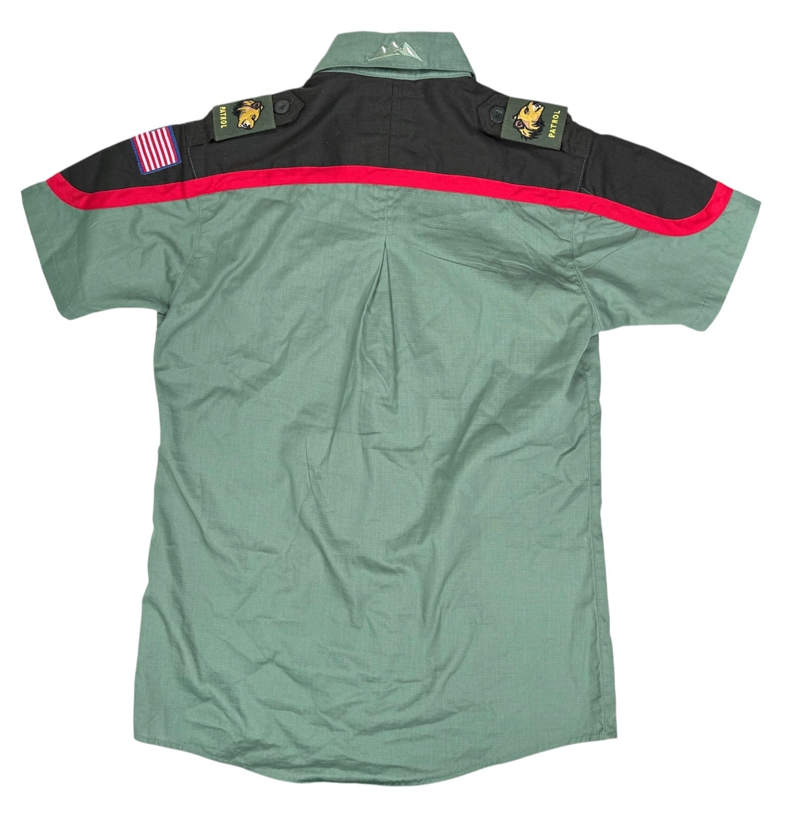 Trail Life USA Youth Official Uniform Shirt SS Green Ripstop Size MD YS Flag