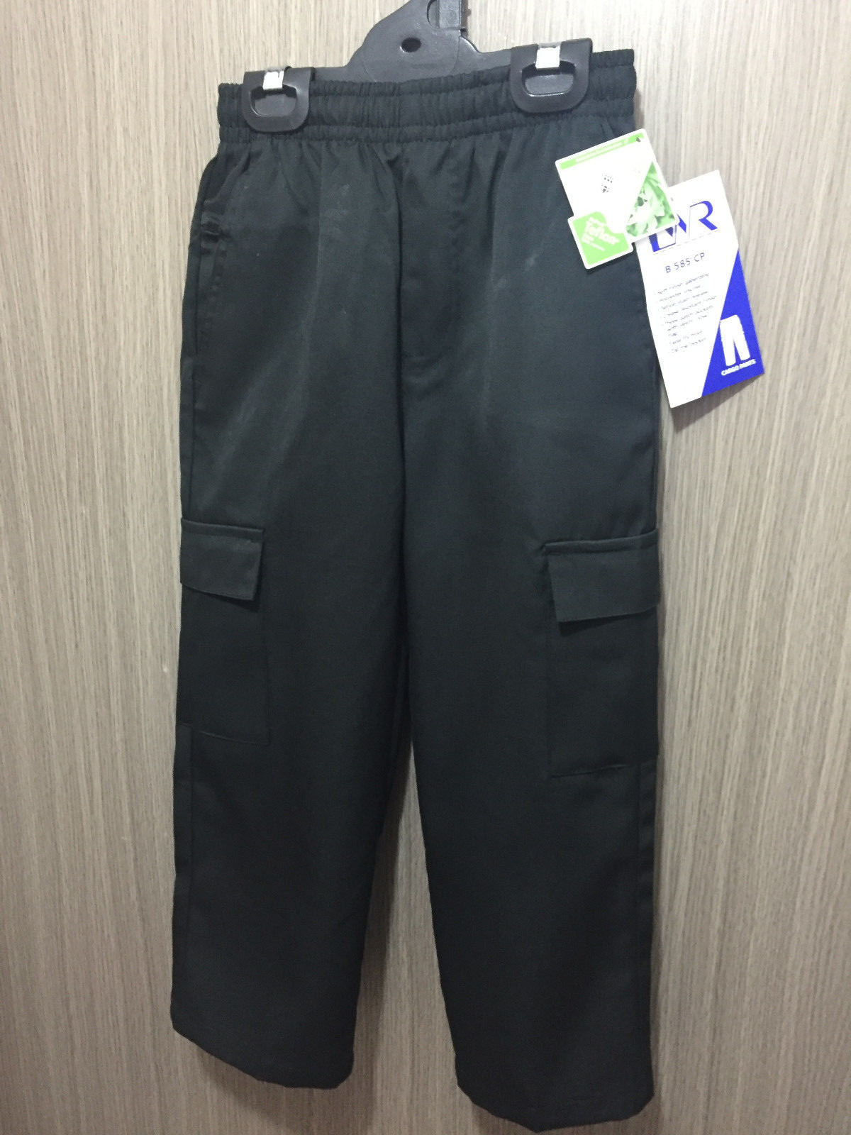 BNWT Boys Sz 16 LWR Brand Black Elastic Waist Cargo Side Pocket School Pants