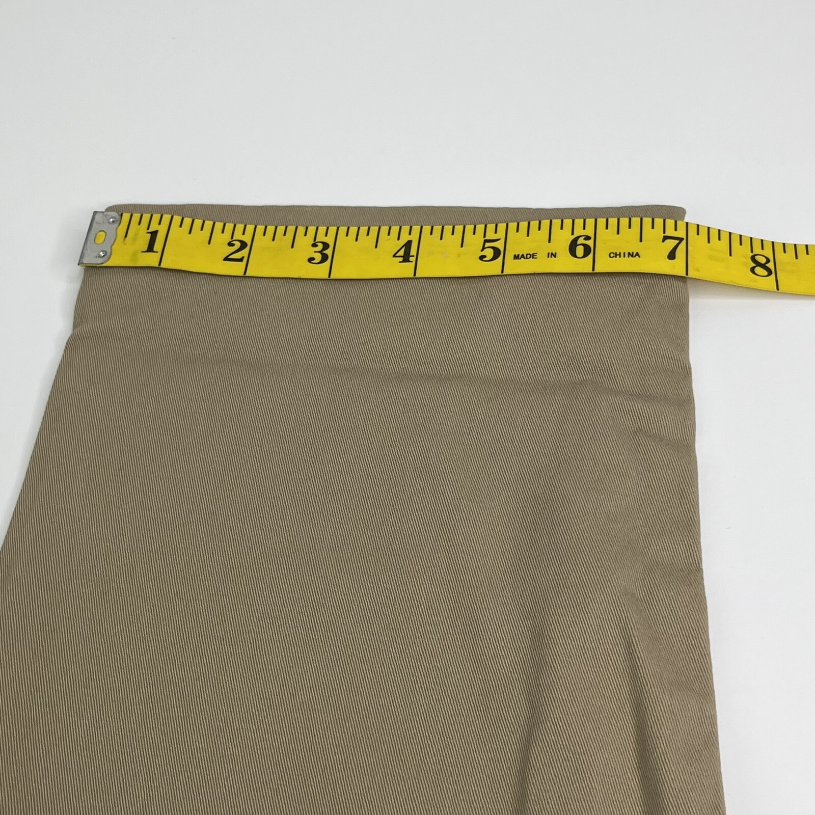 School Uniform Pants Husky 16 Straight Leg Beige Adjust Waist Stretch Reinforce
