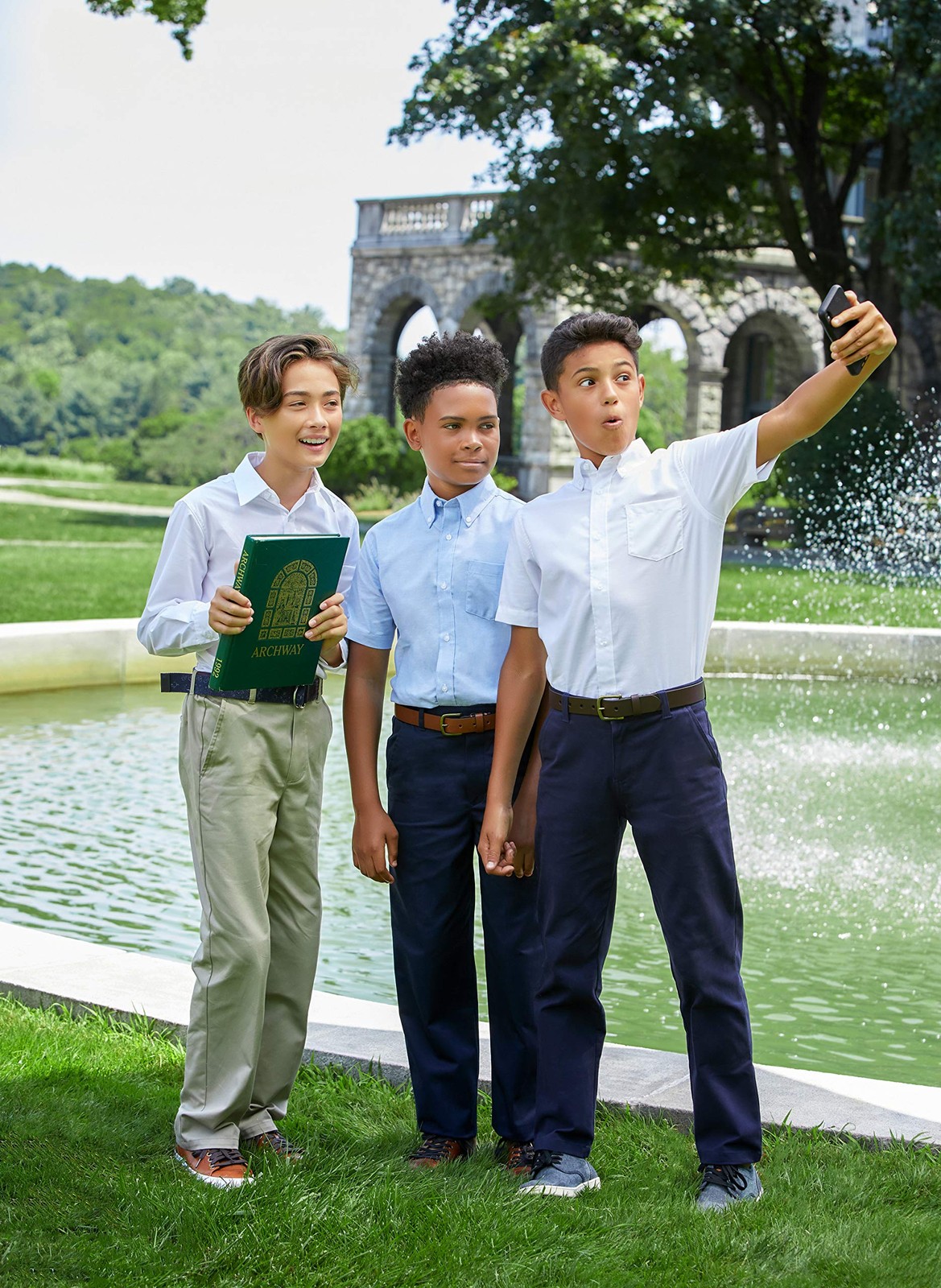 French Toast Boys’ Adjustable Waist Straight Fit 8, School Uniform Navy