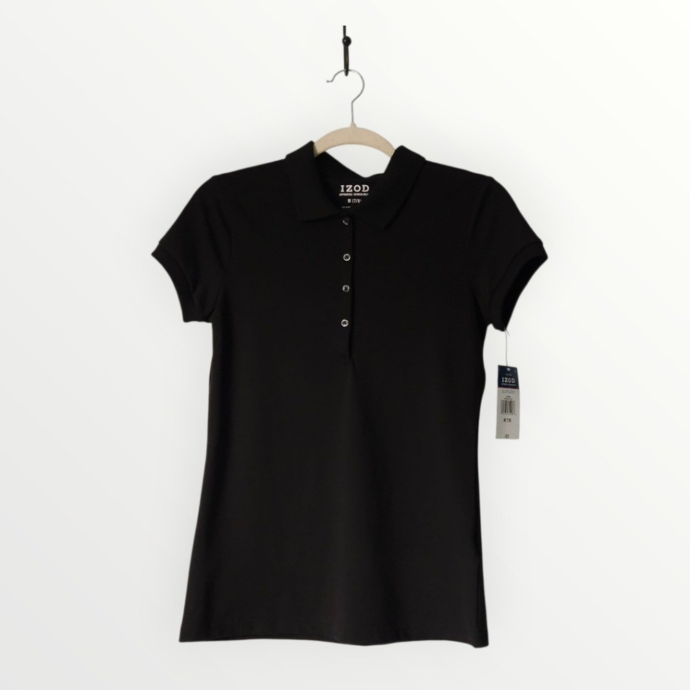 IZOD Approved Schoolwear Polo Shirt Black Youth M 7/9 Short Sleeve Uniform New