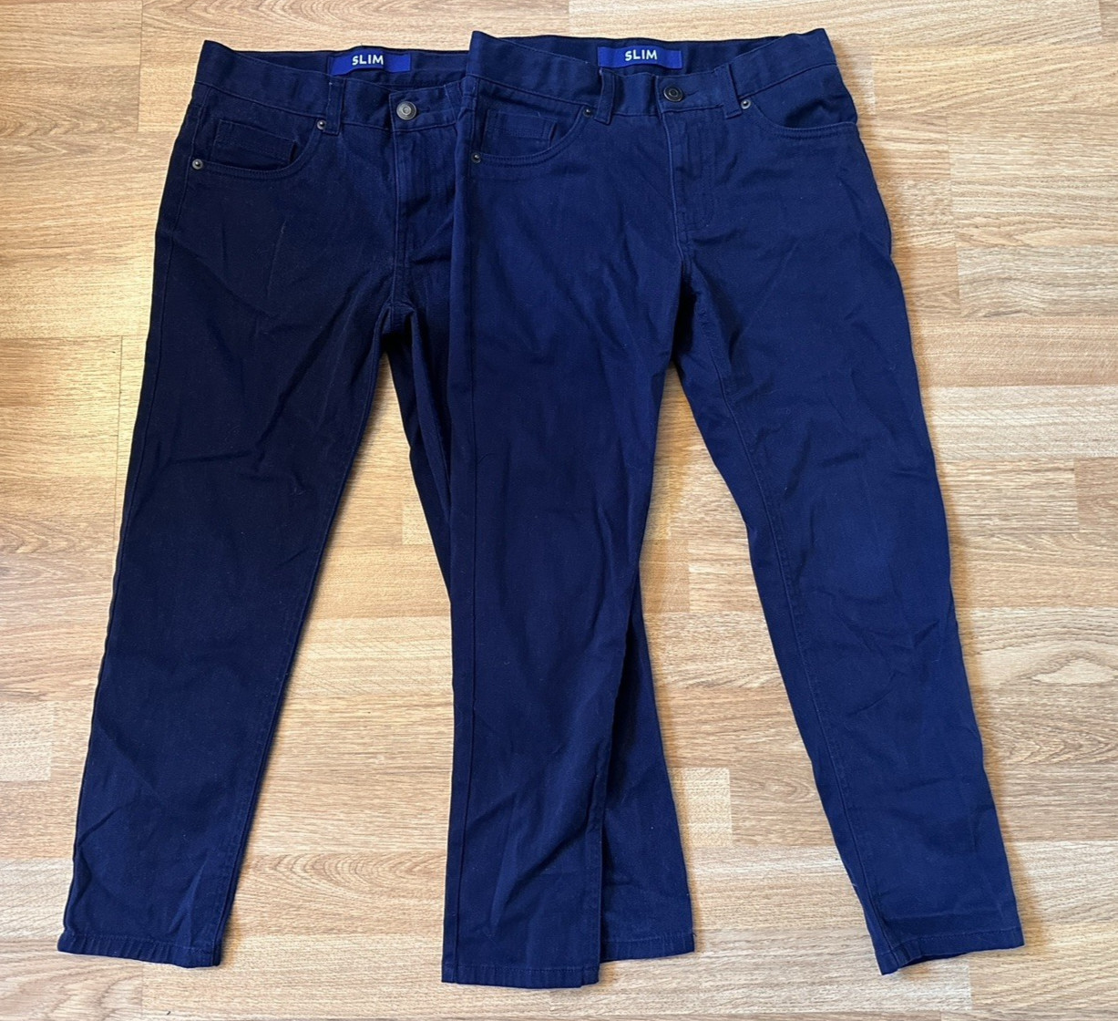Lot of 2 French Toast Navy Blue School Uniform Slim Pants – Size 10