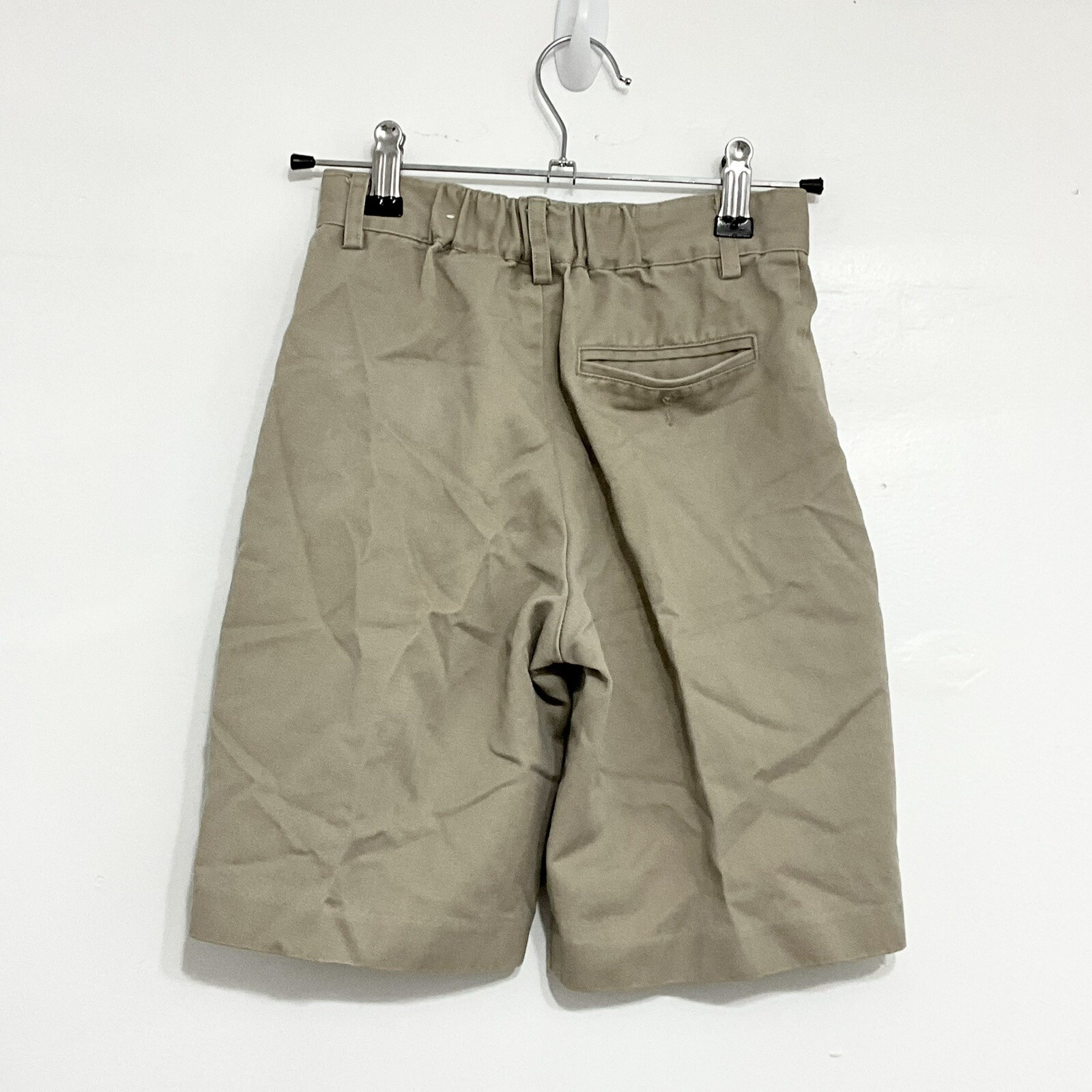 AUSTIN CLOTHING Boys Uniform Shorts Khaki Elastic Waistband Pockets Size 8S