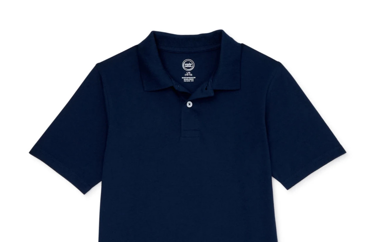 Wonder Nation Boys Polo Shirt Size XL (14-16) Navy Short Sleeve 2-Pack Uniform