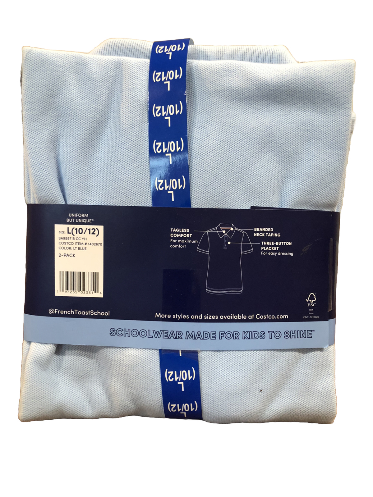 Boy’s French Toast Uniform Shortsleeved Polo Shirts 2-pack