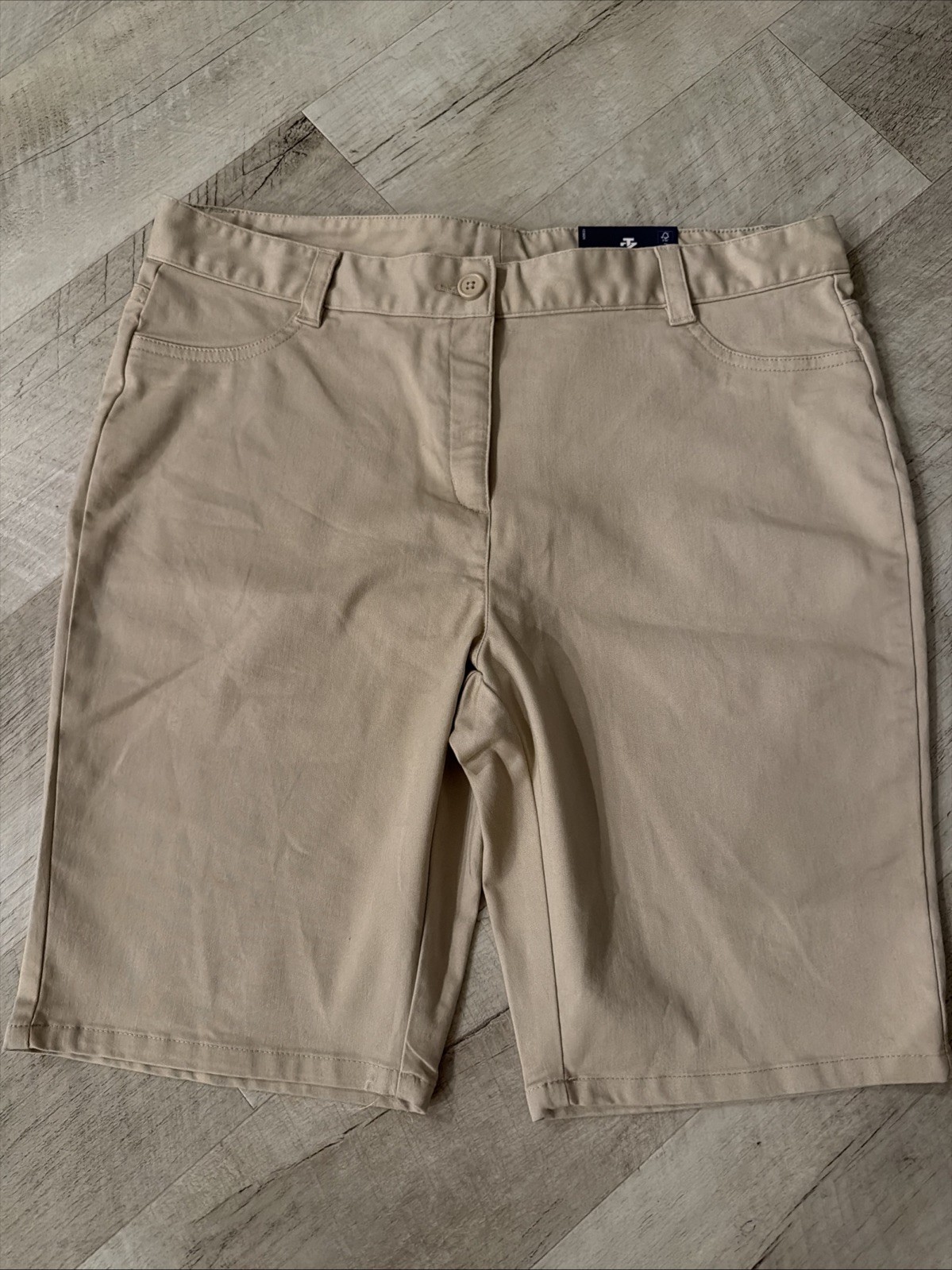 Izod Approved Schoolwear Size 13 Khaki Shorts Skinny Stretch Bermuda New