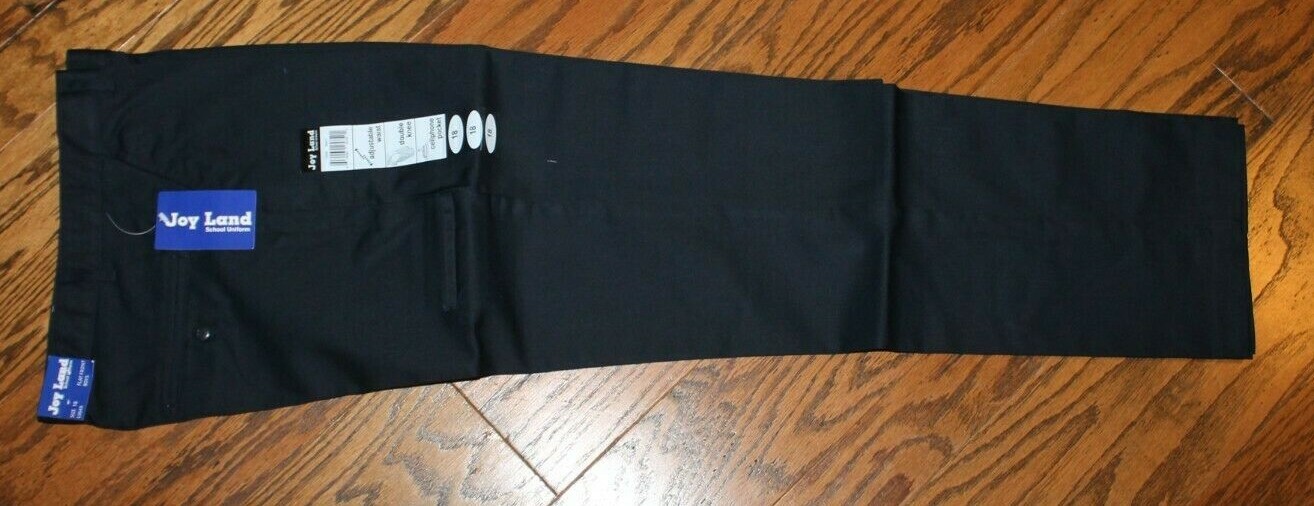 Boy’s Joy LAnd School Uniforms Navy Blue Flat Front Slacks Pants Size 20