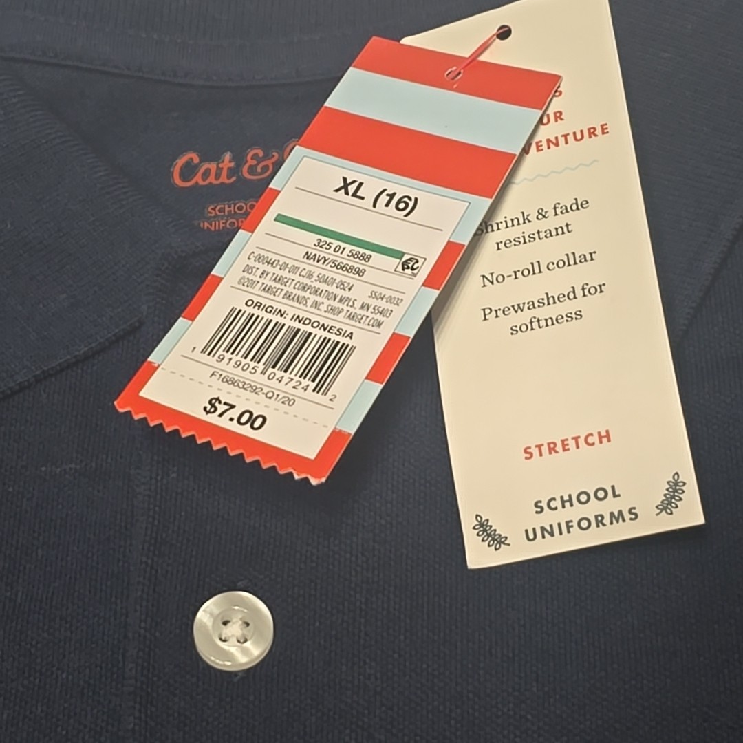 Boys School Uniform Shirt And Pant Set Navy Blue Size 16 NWT