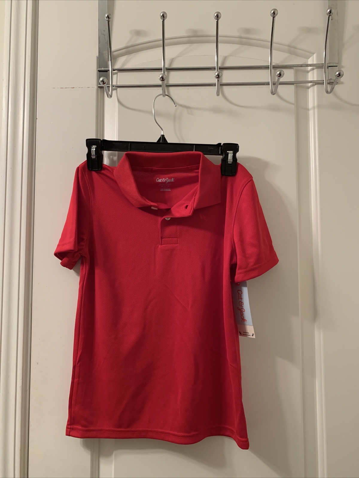 Cat & Jack School Uniform Red Polo Shirt Kids Boys Size M 8-10
