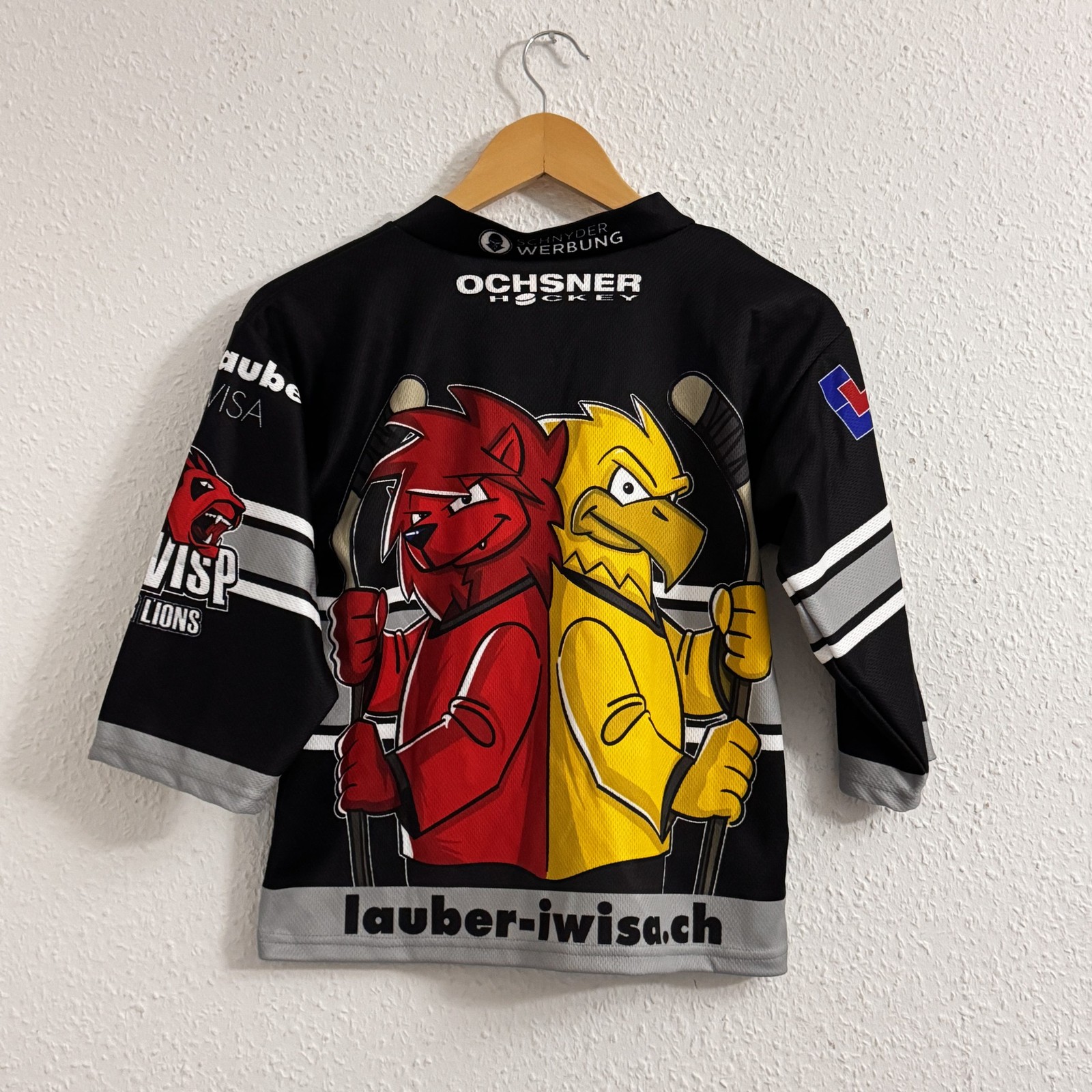 Kids On Ice Black & Grey Hockey Jersey 3Y Young Lions & Young Eagles Logo 2661