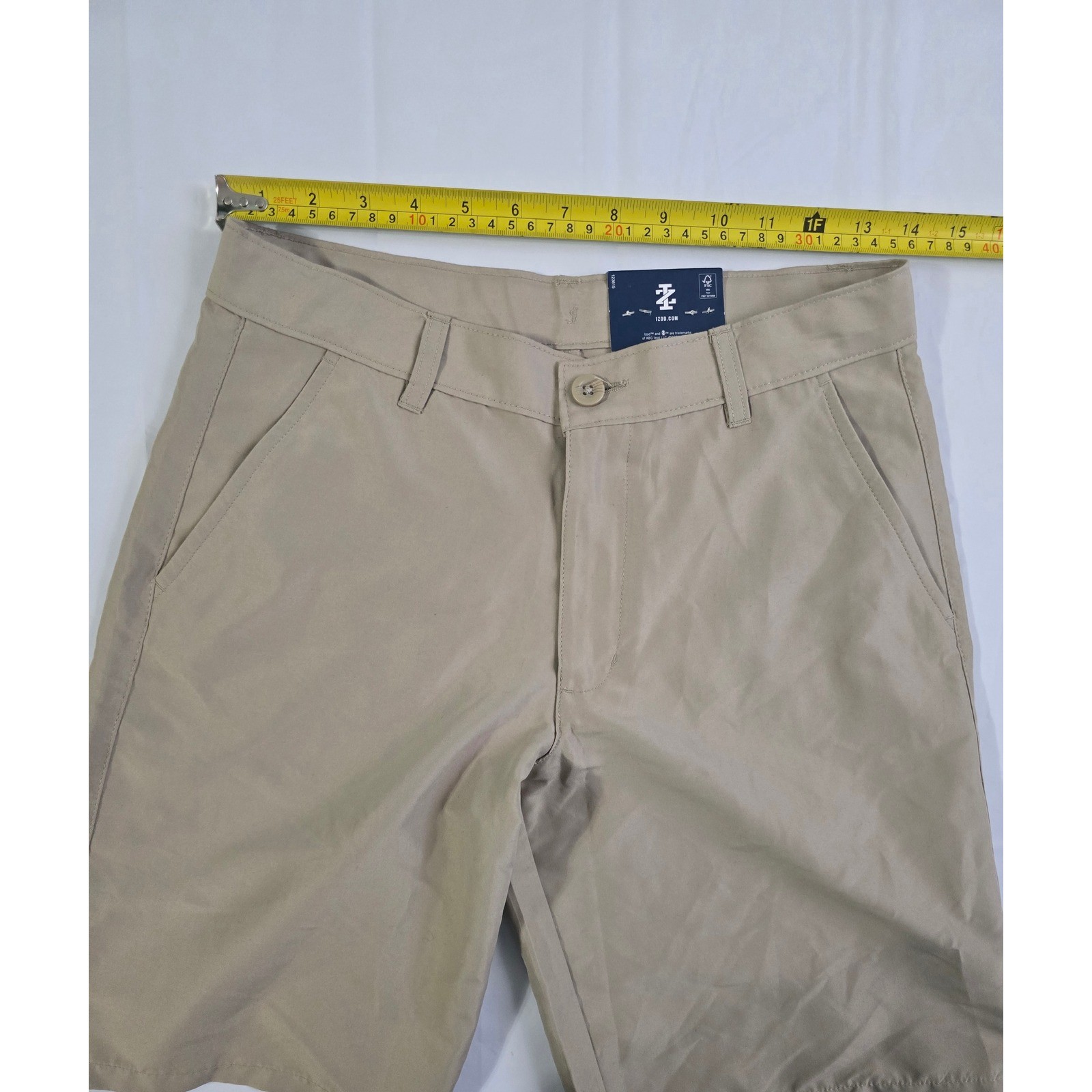IZOD Boys Khaki Shorts Size 16 Regular School Uniform Wicking UPF 50+ NWT