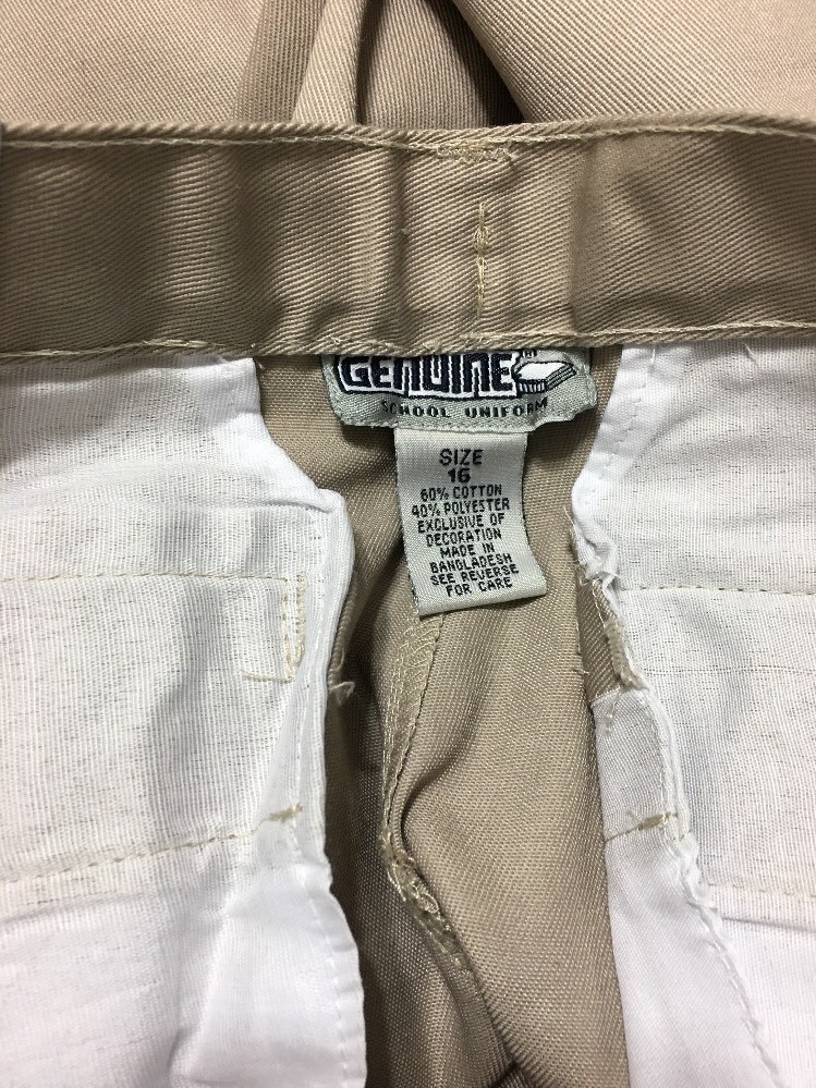 Genuine School Uniform Khaki Pants Boys Size 16 NWT