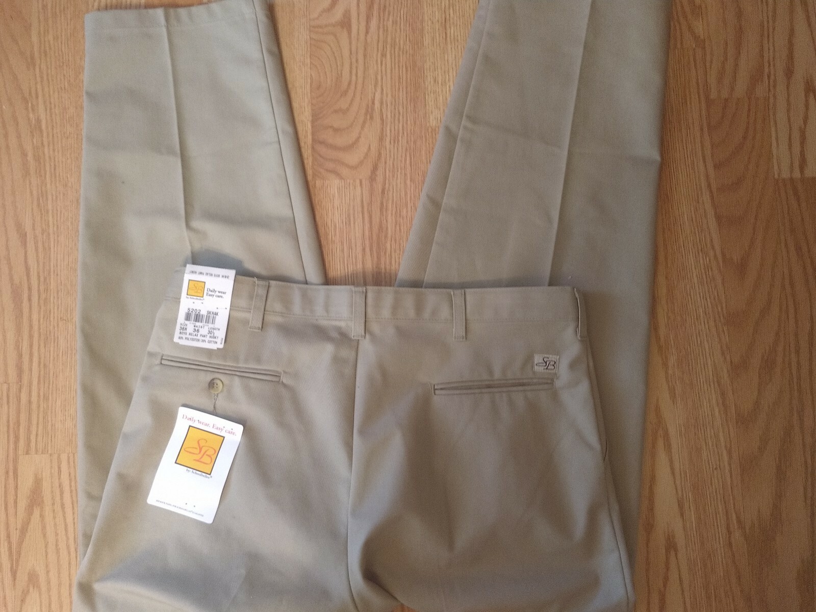 S/B SCHOOLBELLES UNIFORM PANTS RELAXED FIT BOYS HUSKY (35 X 30) KHAKI EASY CARE