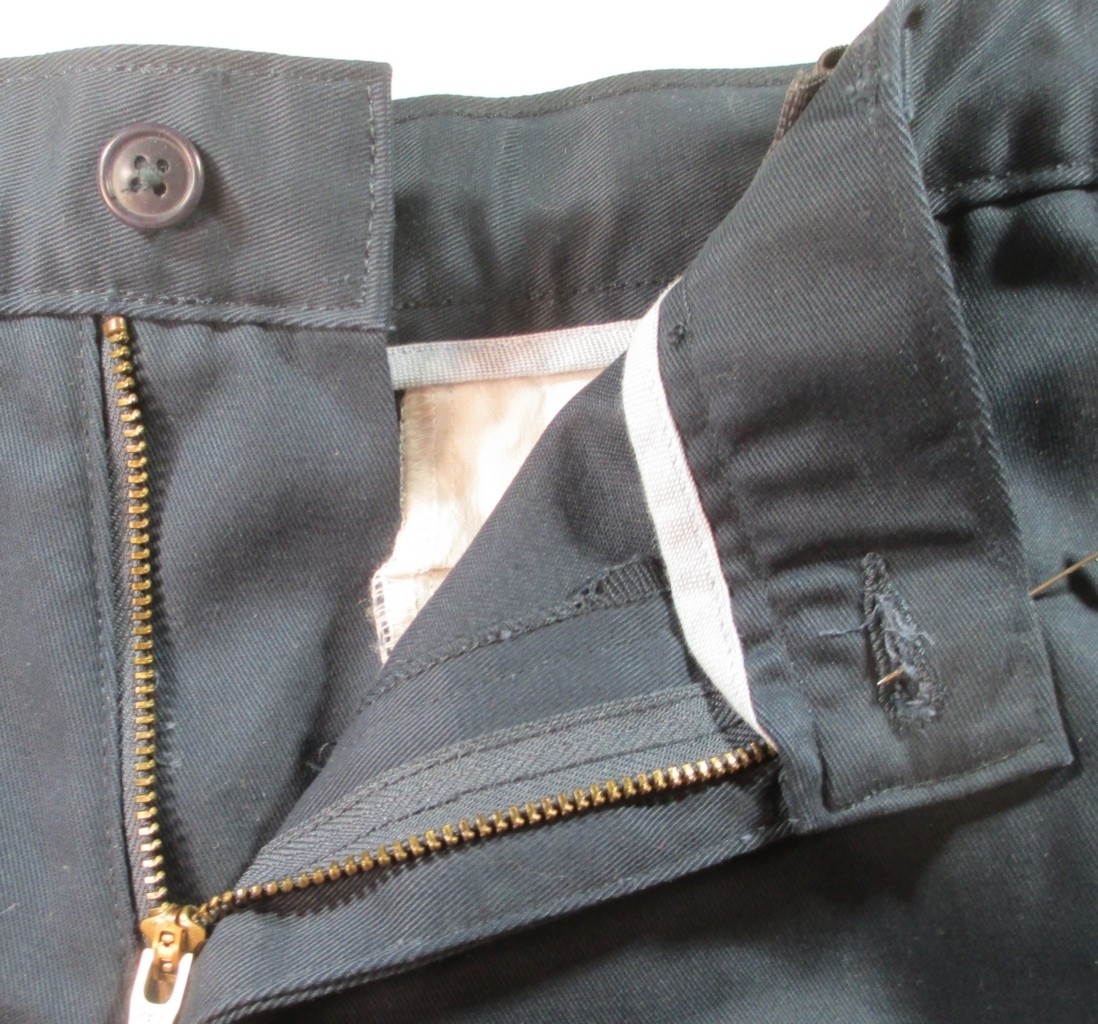 LANDS END Navy School Uniform Plain Front Chino Pants Boys 18 Husky INSEAM 27″