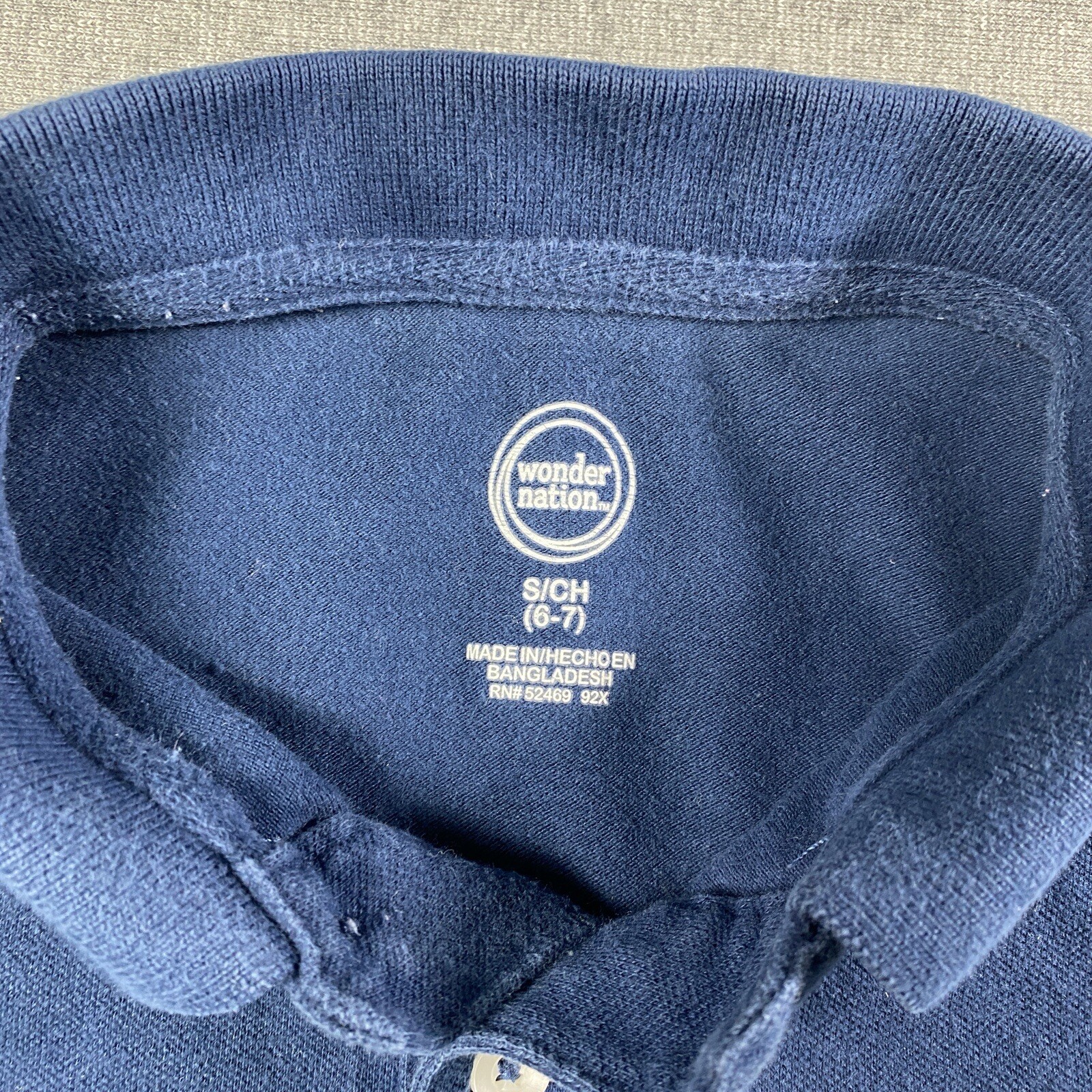 Wonder Nation School Uniform Boys Polo Shirt Size S Navy