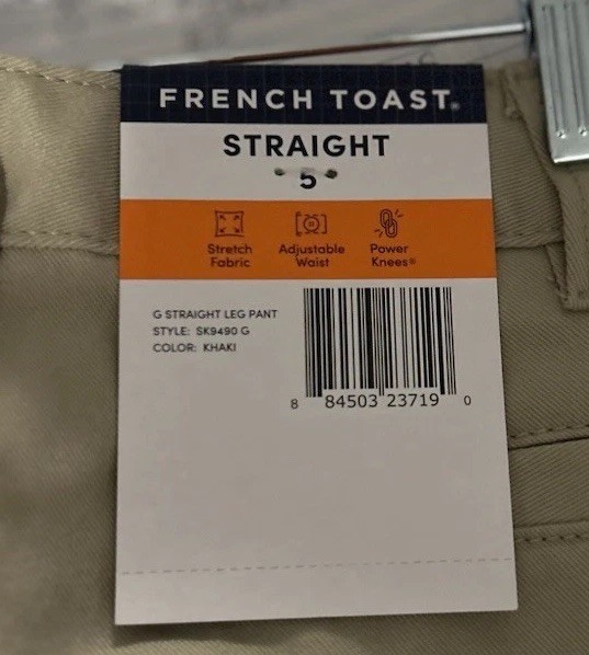 French Toast Boys Sz 5 Straight Leg Khaki Pants Adjustable Waist NWT