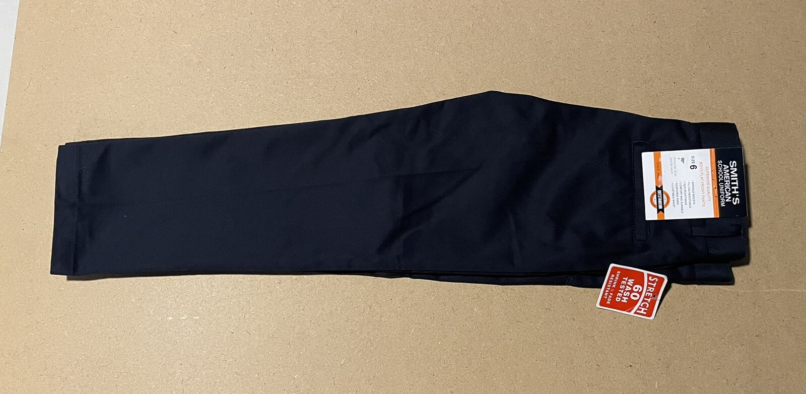 Boys Smith’s American Flat Front Size 6 School Uniform Navy