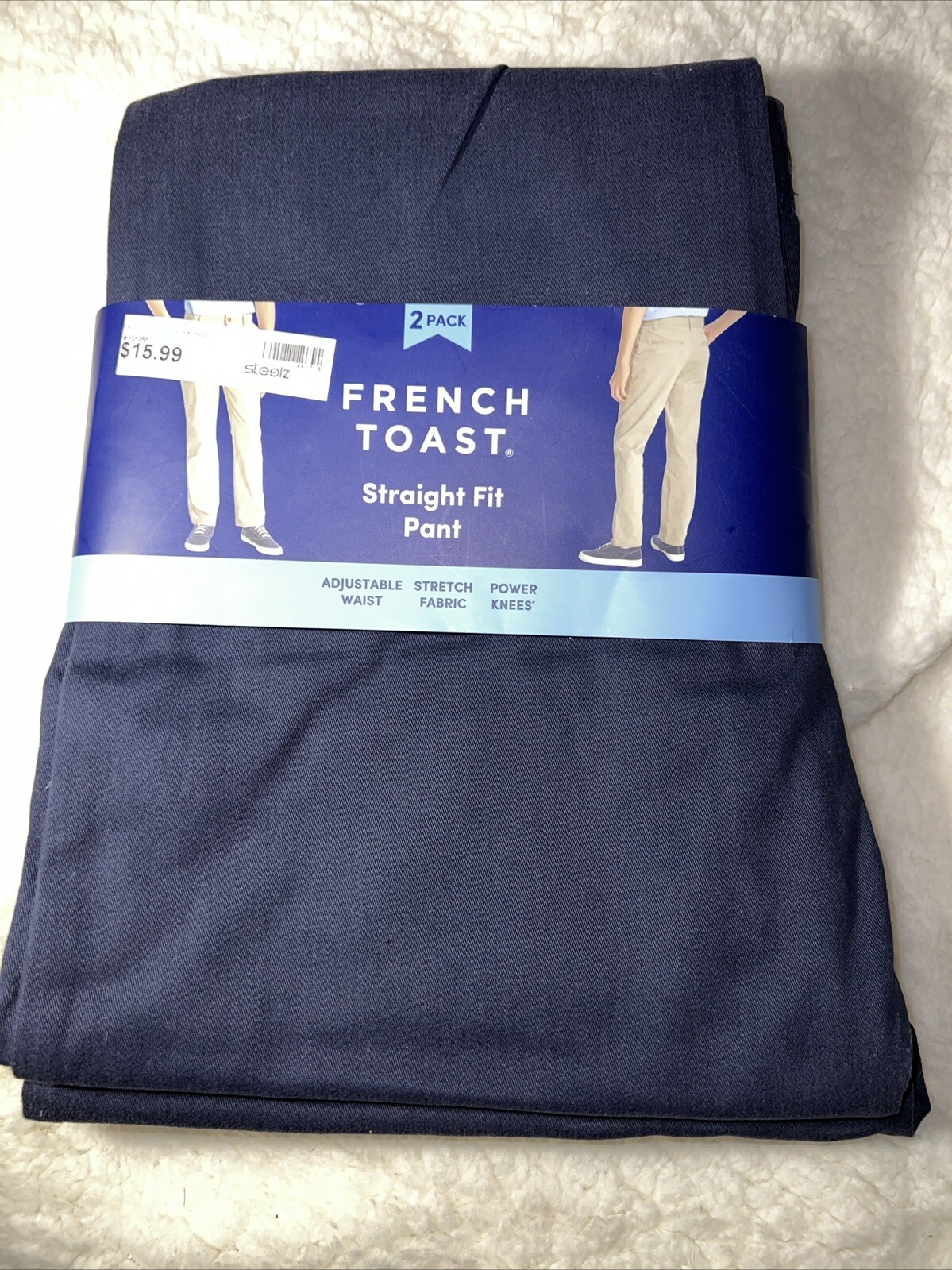 NWT French Toast Boys Uniform Straight Fit Adjustable Waist Pants 2 pack Size 14