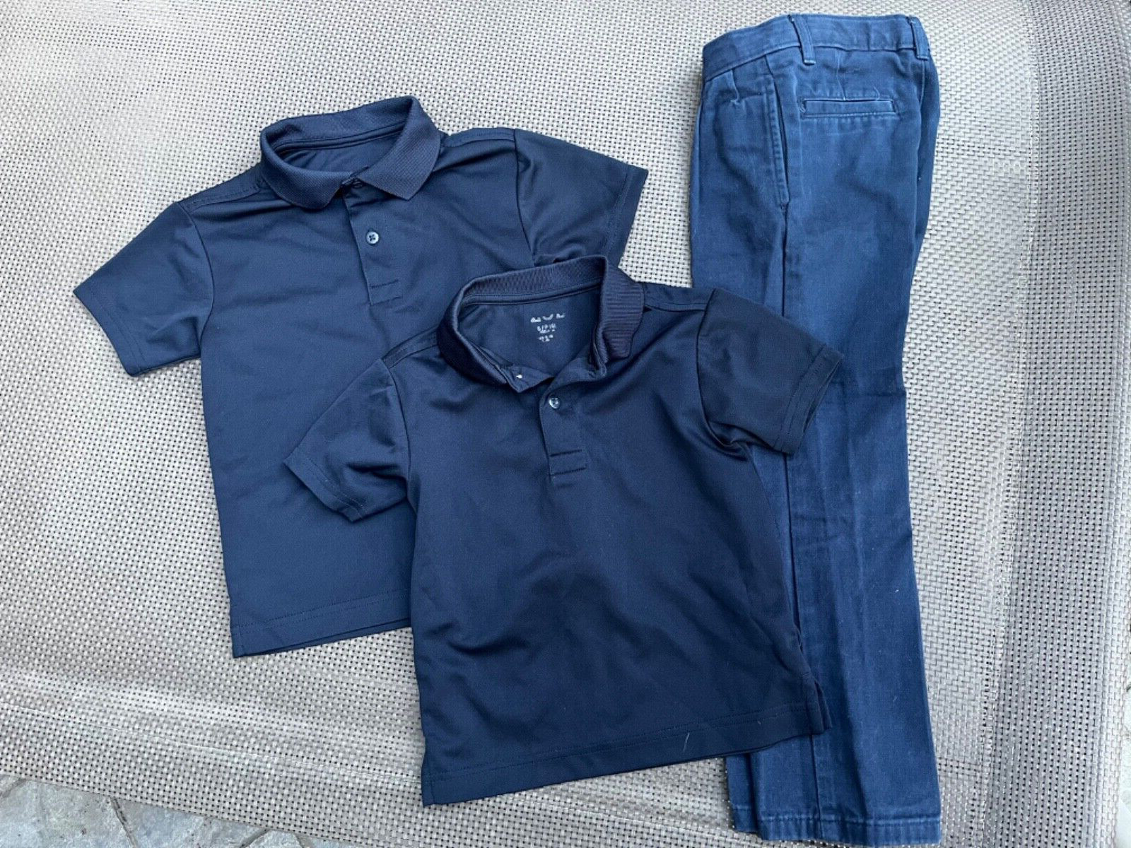 Lot of 3 IZOD: 2 x Boys Short sleeve Polo Shirts, 1 x pants School Uniform 4/5