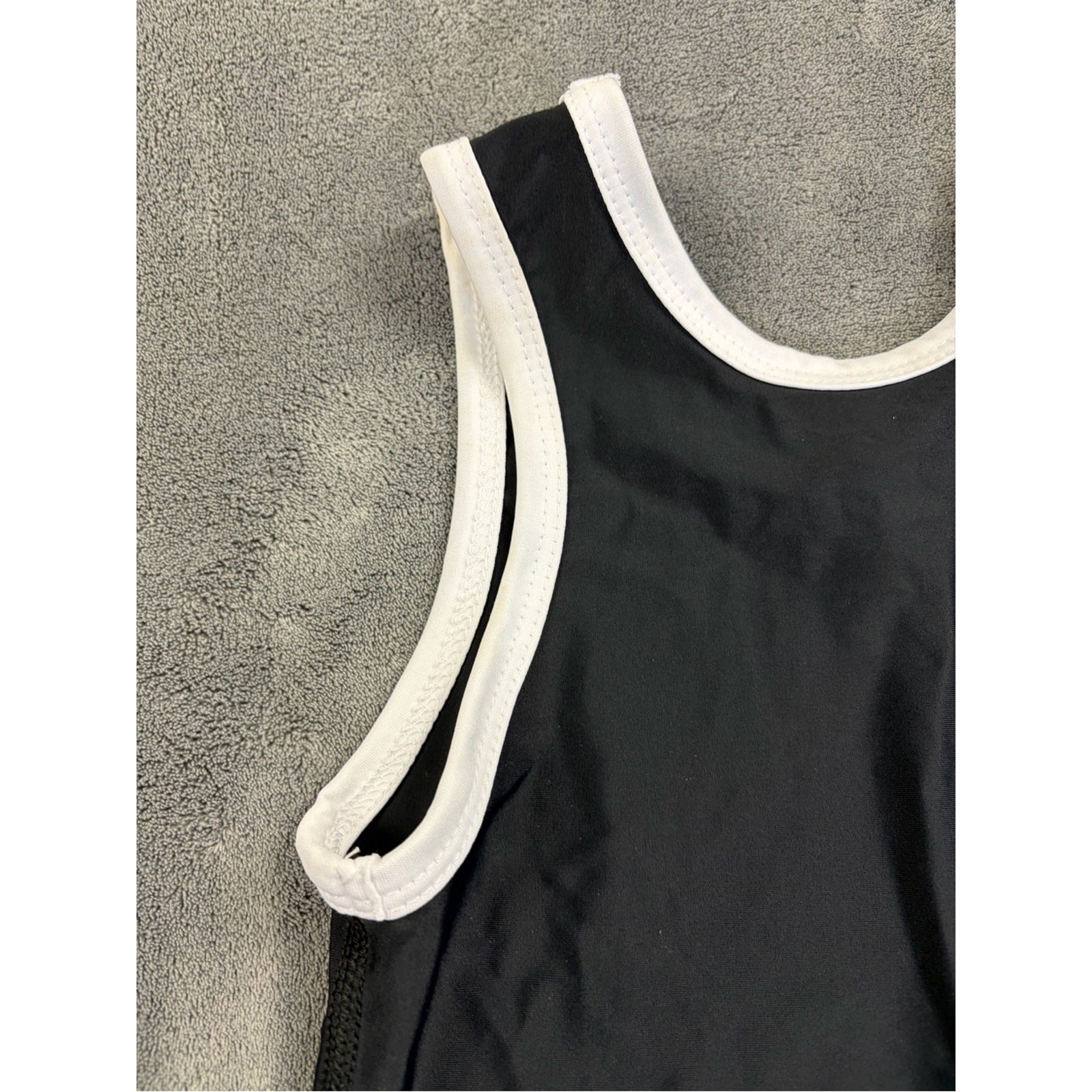 Elite Sports Black Kids Wresling Singlet with White Trim