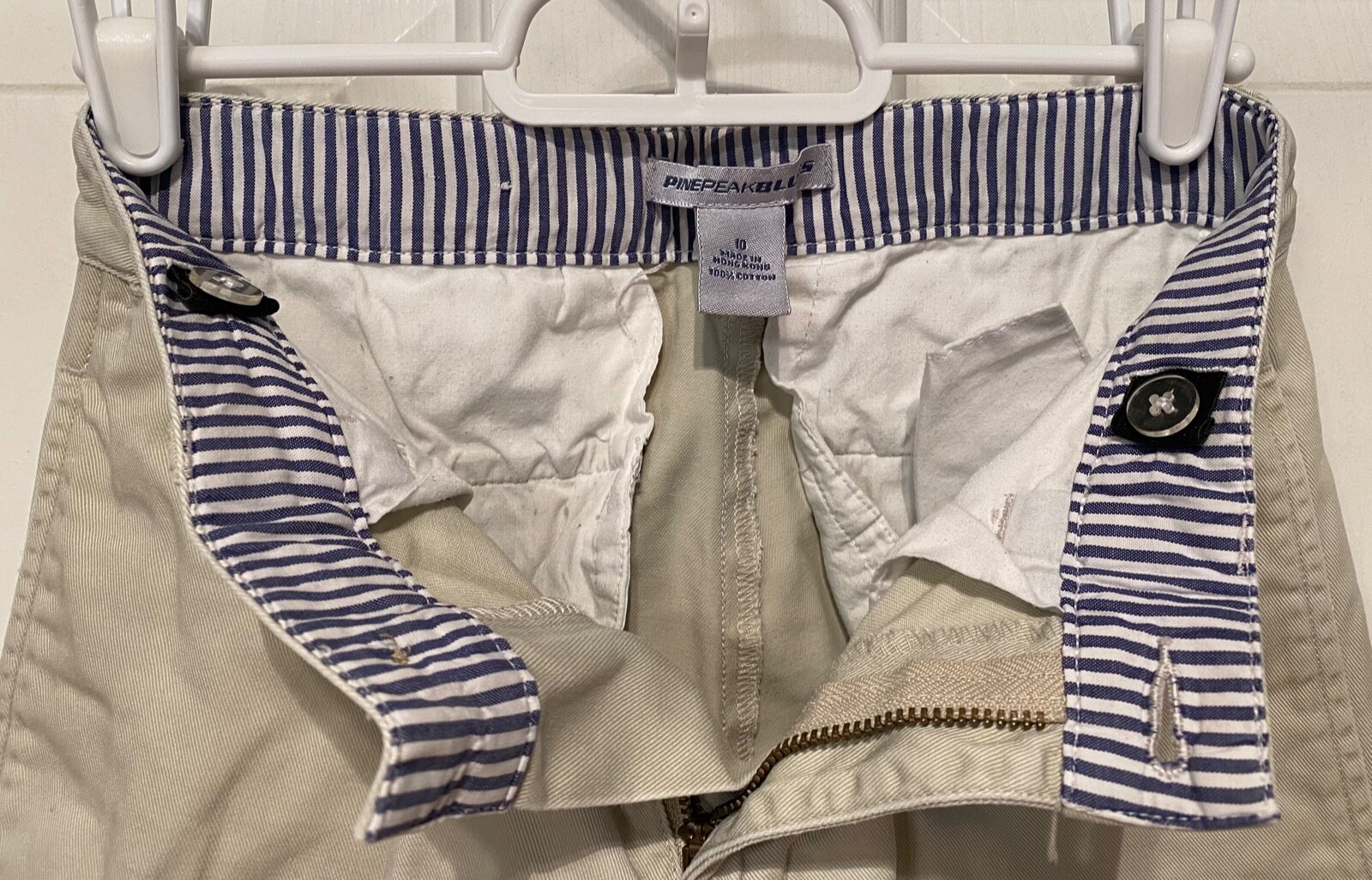 Boys School Uniform Pants Beige/Khaki single pleat adjustable waistband