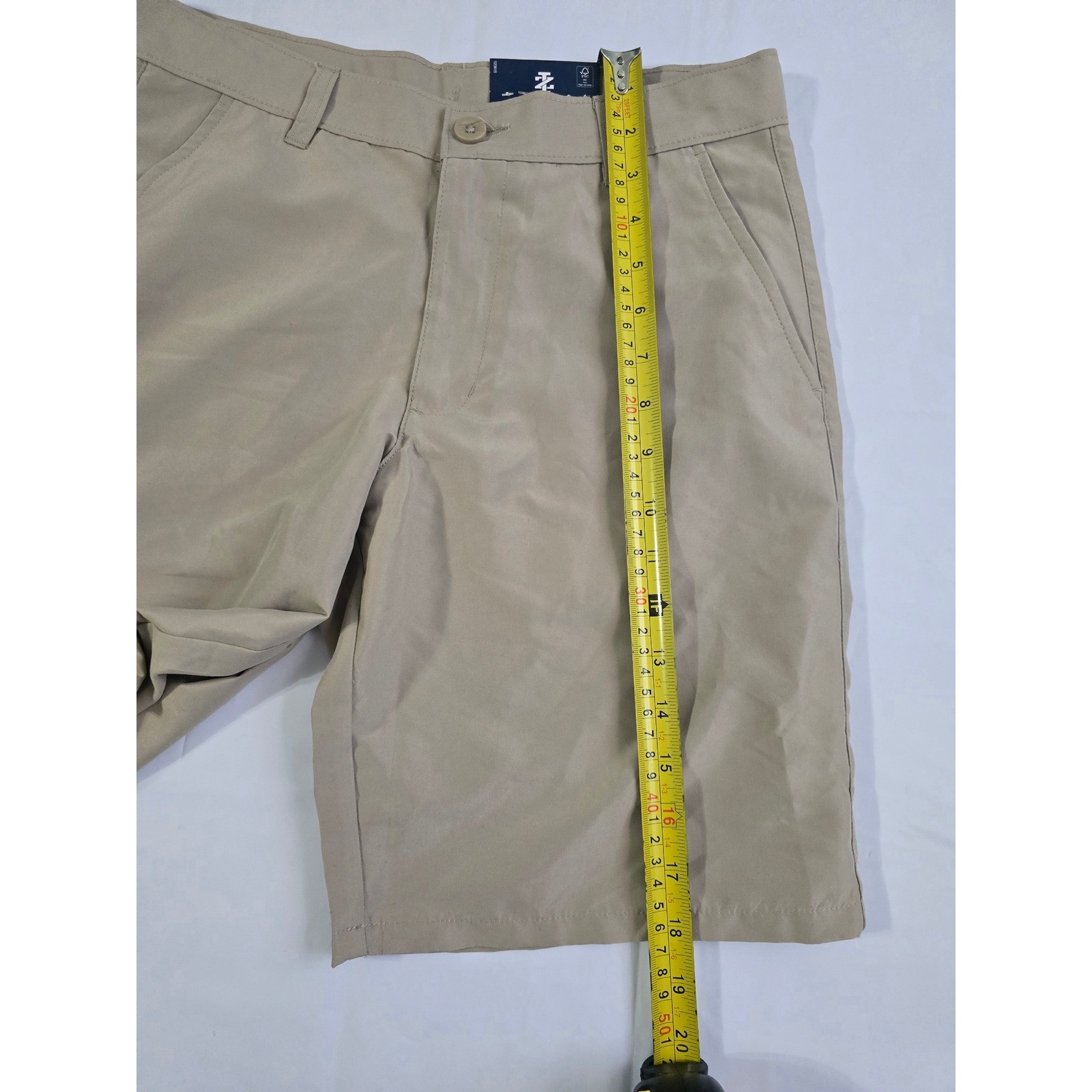 IZOD Boys Khaki Shorts Size 16 Regular School Uniform Wicking UPF 50+ NWT