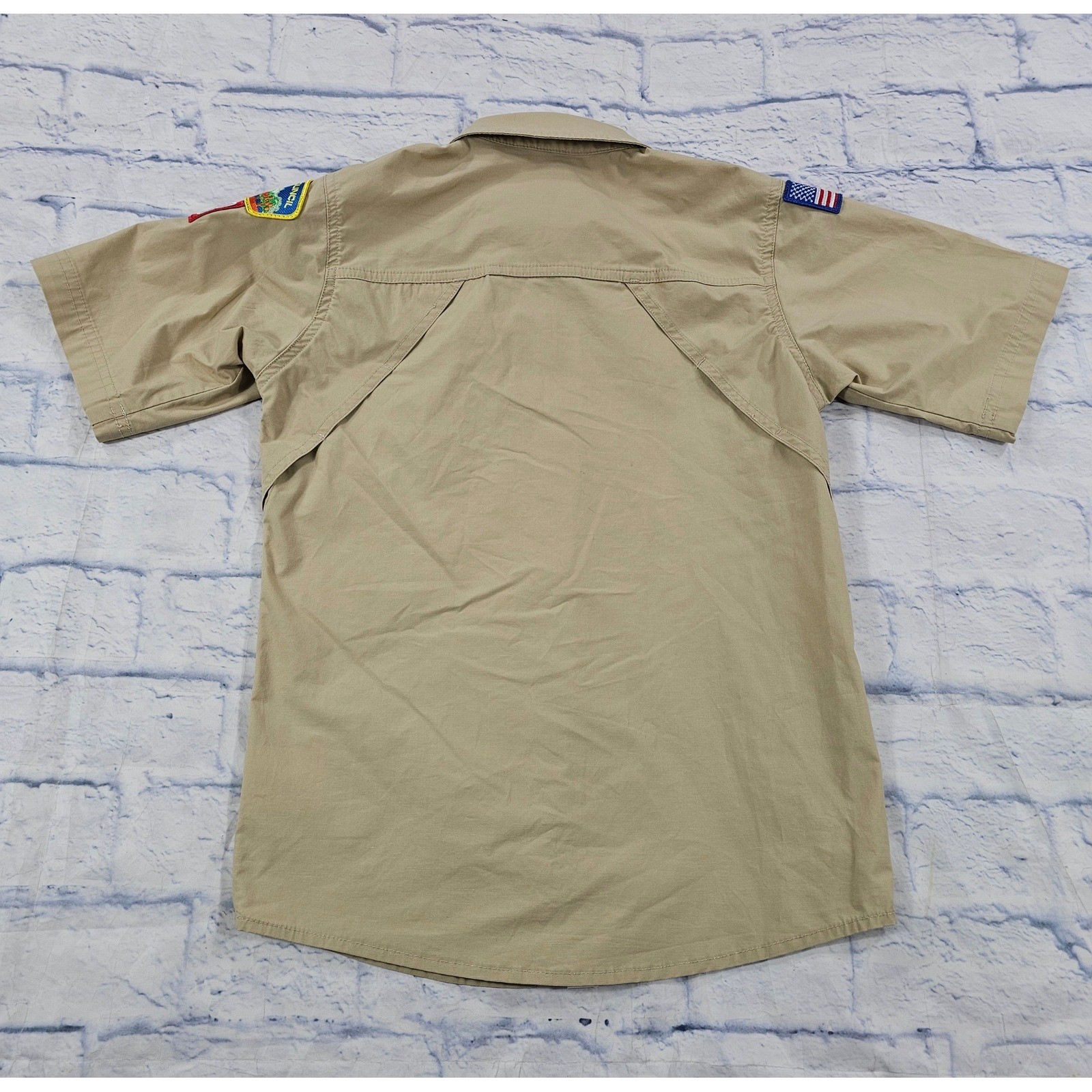 Boy Scouts of America Uniform Shirt Youth Medium Khaki BSA Short Sleeve Tactical