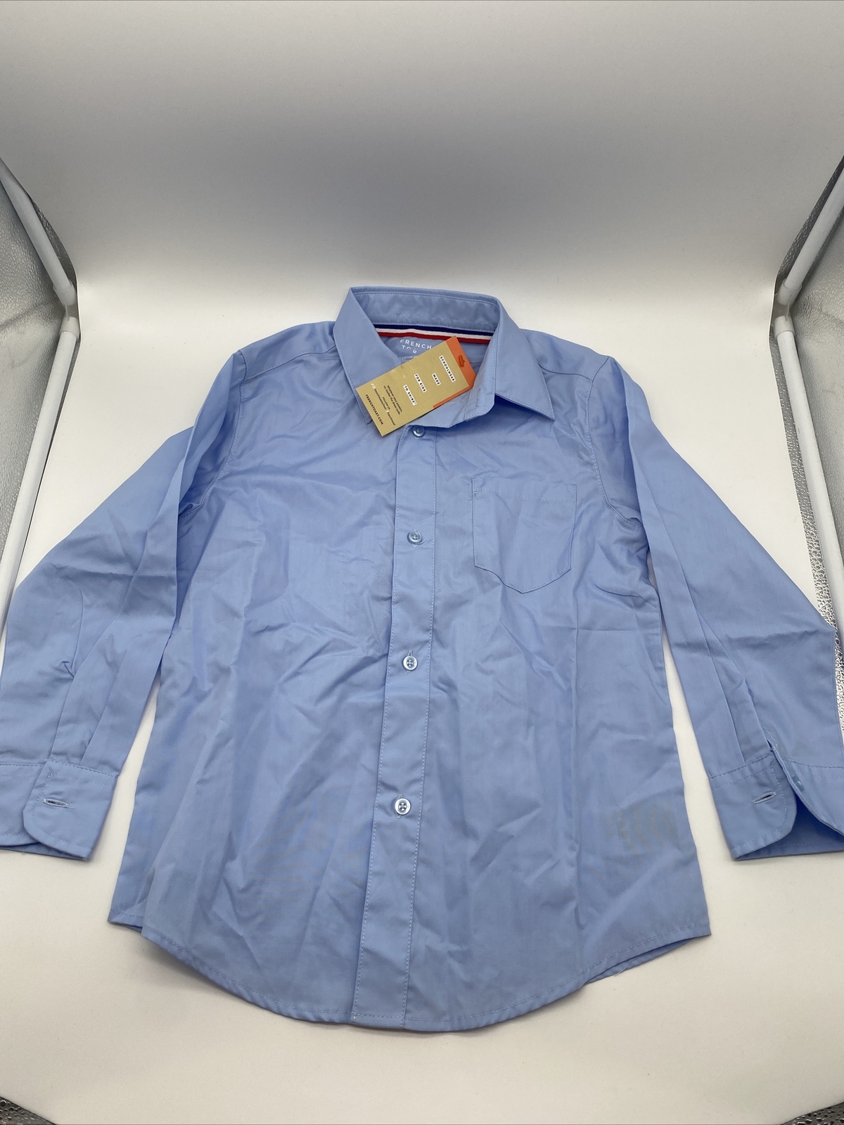 Boys French Toast Uniform/Casual Blue Long Sleeved Button Up Shirt Size 6