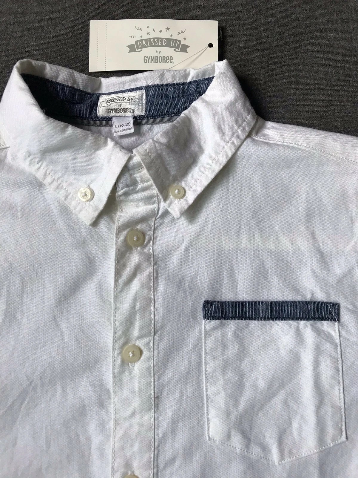 GYMBOREE NWT White Oxford Dress Shirt size L 10-12 years Back to School Uniform