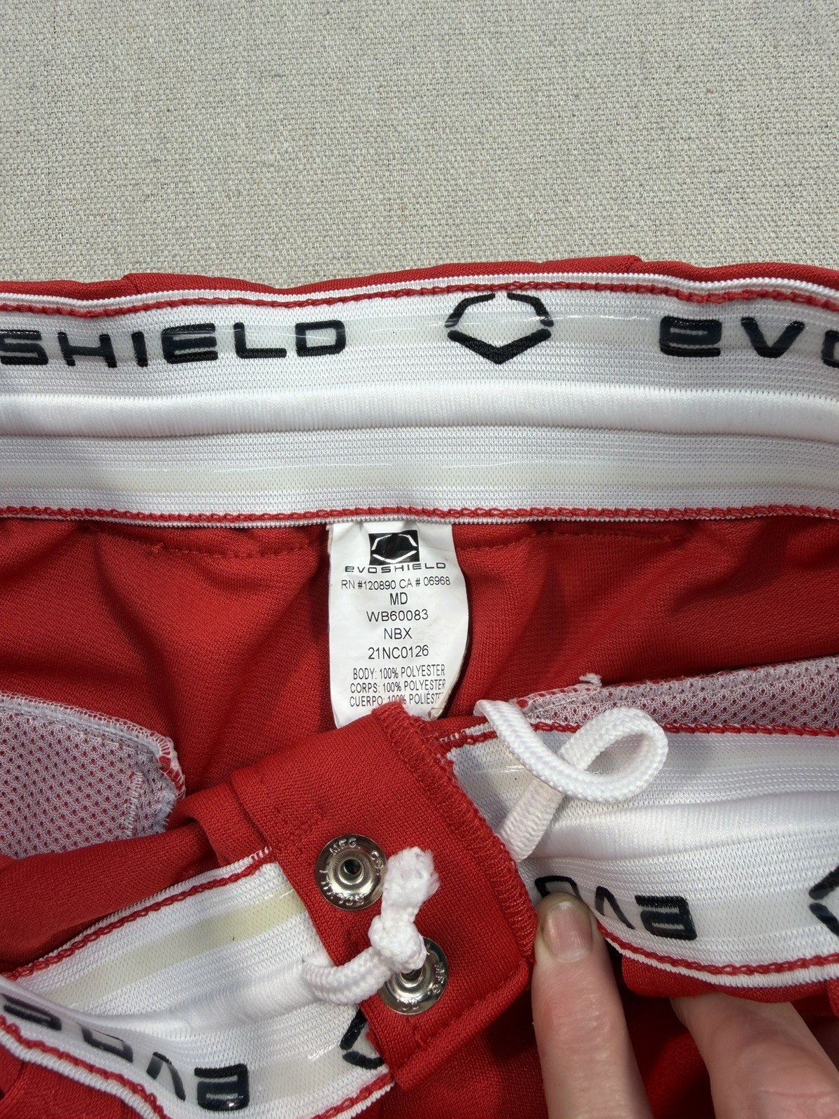 Evoshield Baseball Pants Youth Medium Double Snap Waist WB60083 Polyester (B8)