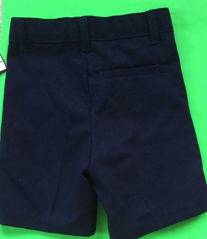 BOYS’ NAVY FLAT FRONT ‘GEORGE’ SHORTS, SCHOOL UNIFORM SIZE 4 W/ADJ WAIST NWT!