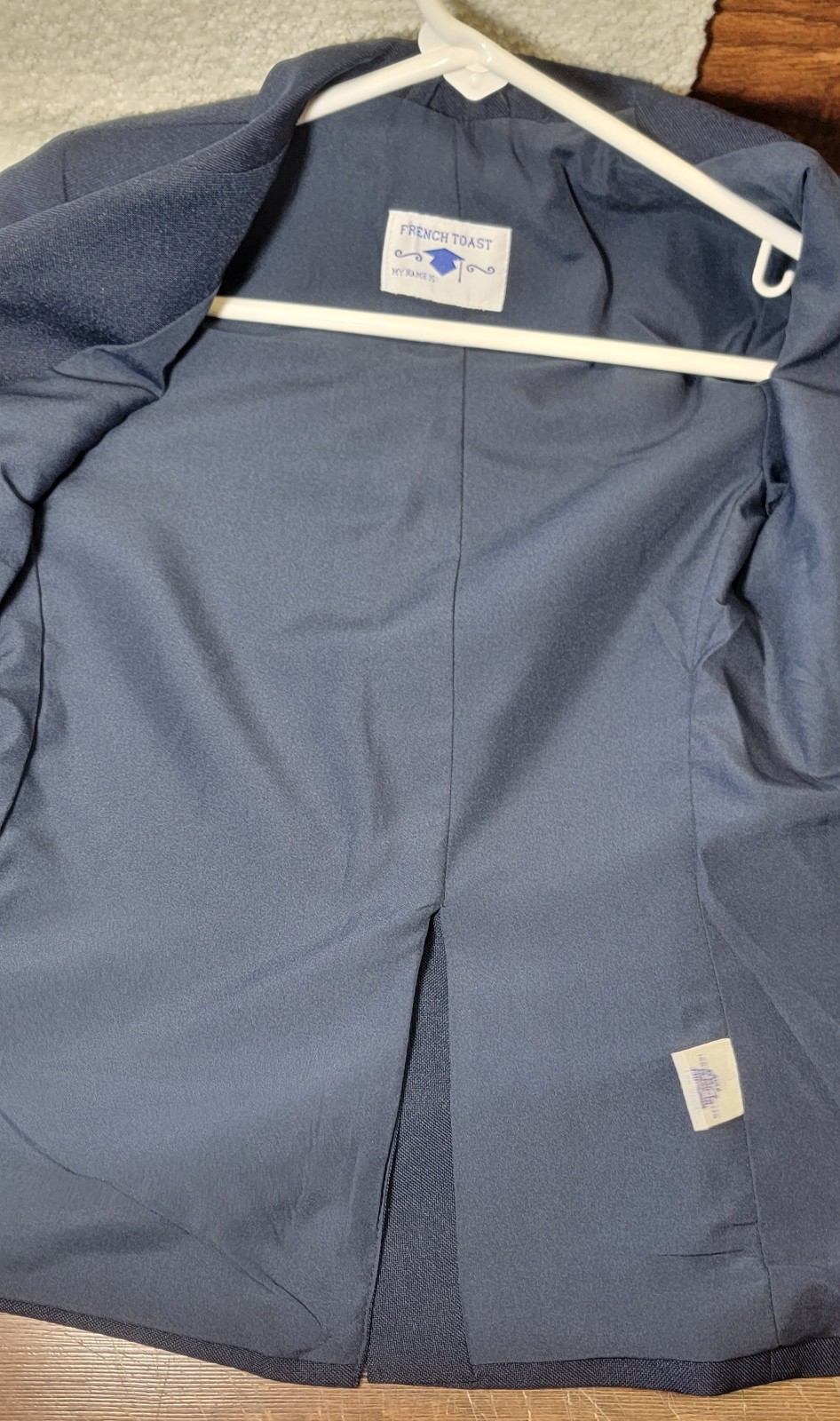 French Toast Boys Navy Blue Blazer Uniform Lined Size 6X/7 *Very Nice Condition*