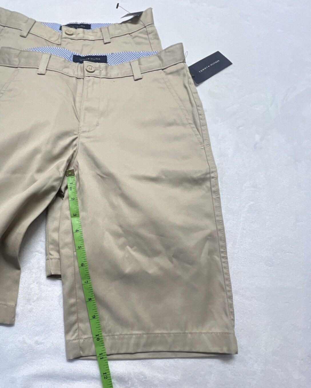 2 NWT Tommy Hilfiger School Uniform Khaki Shorts Boys 14 Beige Bermuda Chino