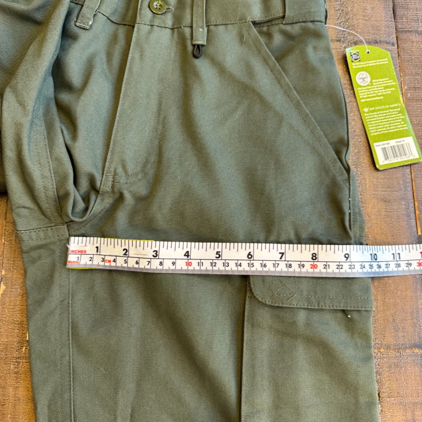 Boy Scouts Uniform Cargo Pant Youth 8 W25xL26 Green Convertible Shorts NWT