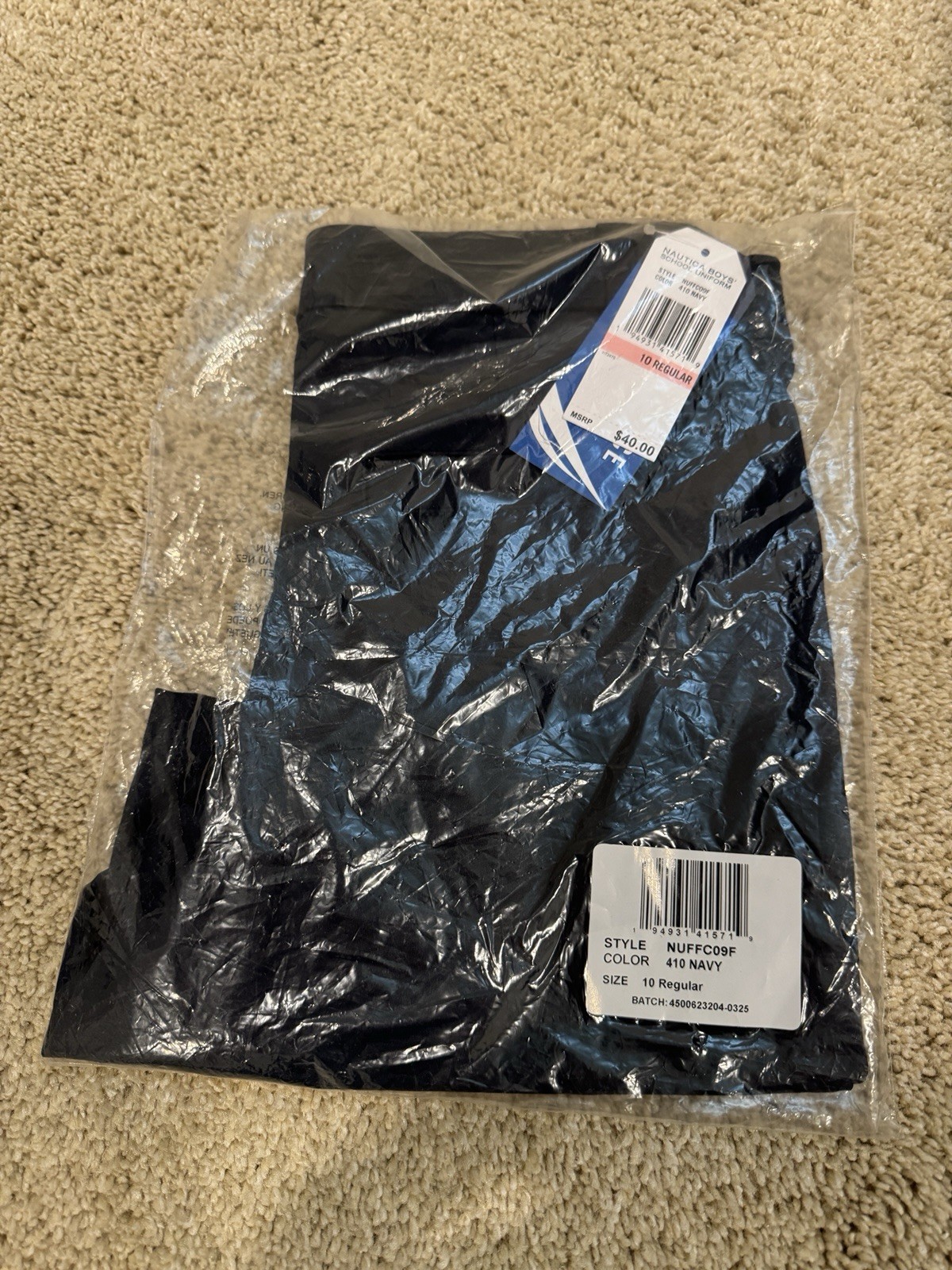 Nautica Boys Uniform Performance Shorts Navy Size 10 Regular Adjustable Waist