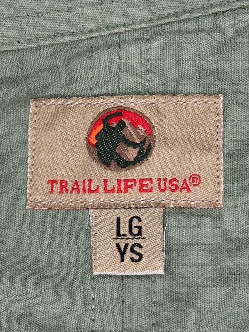 Trail Life USA Youth Official Uniform Shirt SS Green Ripstop Size LG YS Flag