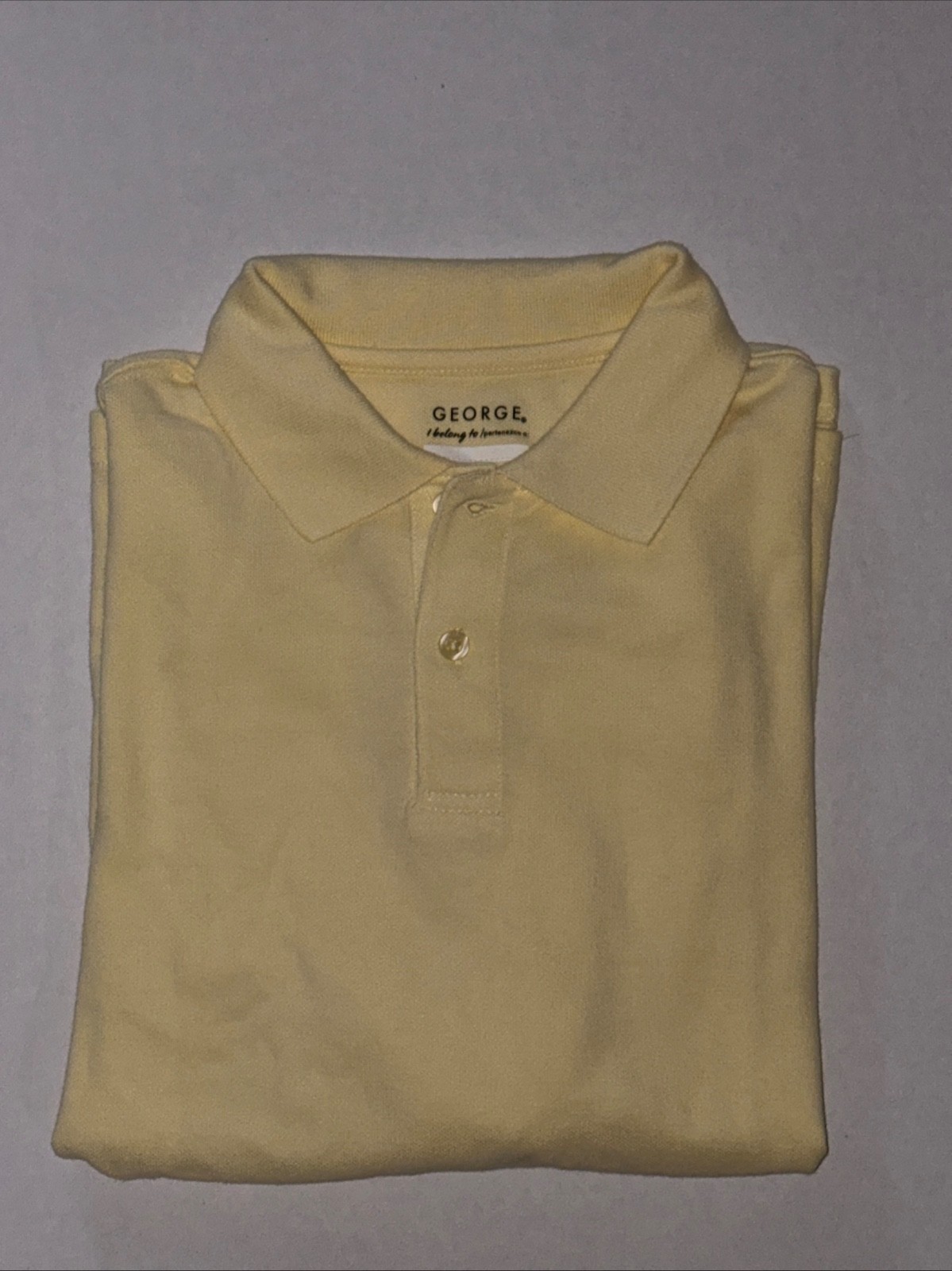 George Boys School Uniform Short Sleeve Polo Shirt Yellow Size 10-12 Large