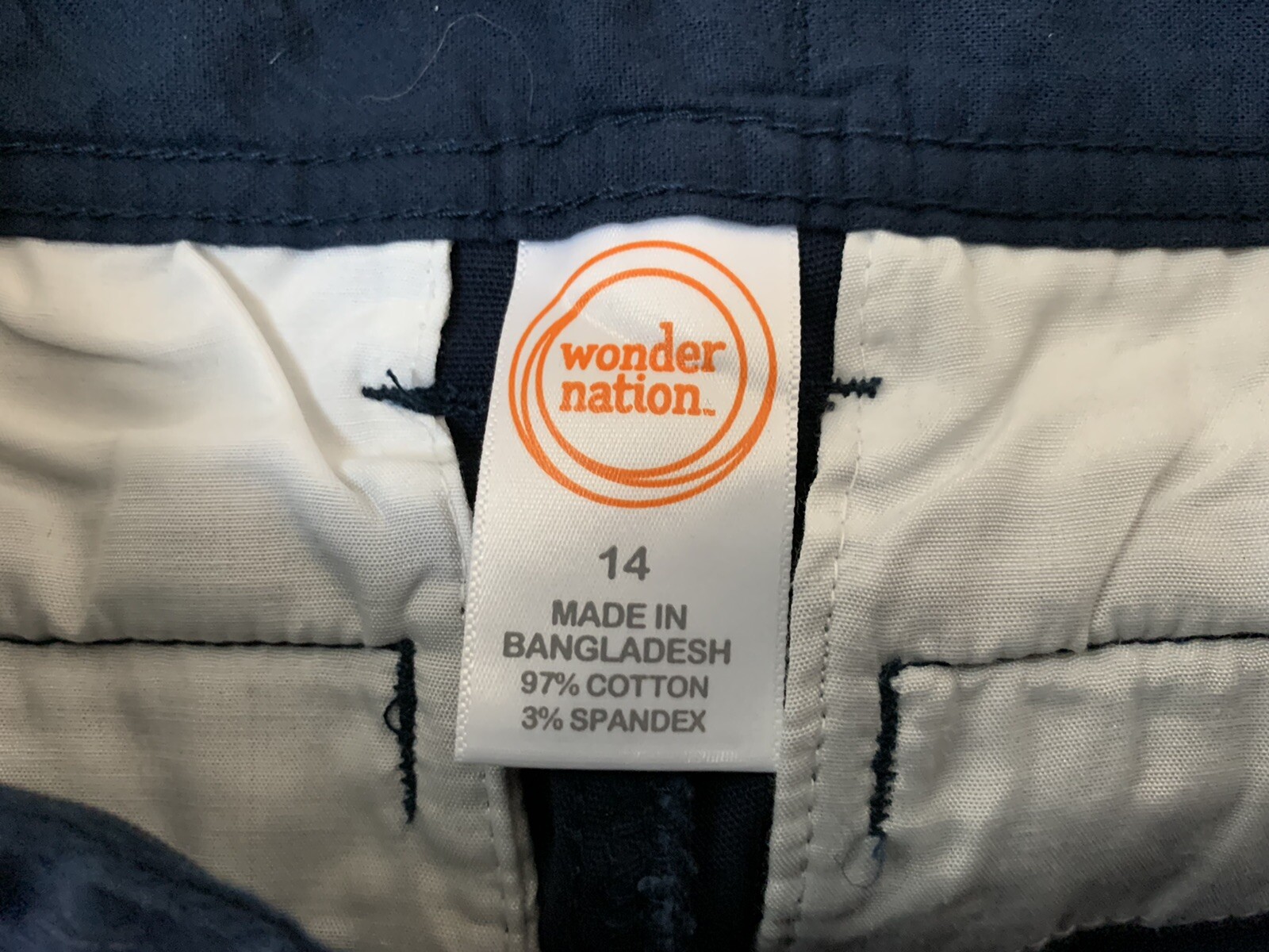 Wonder Nation Blue Flat Front Shorts Size 14 NWT