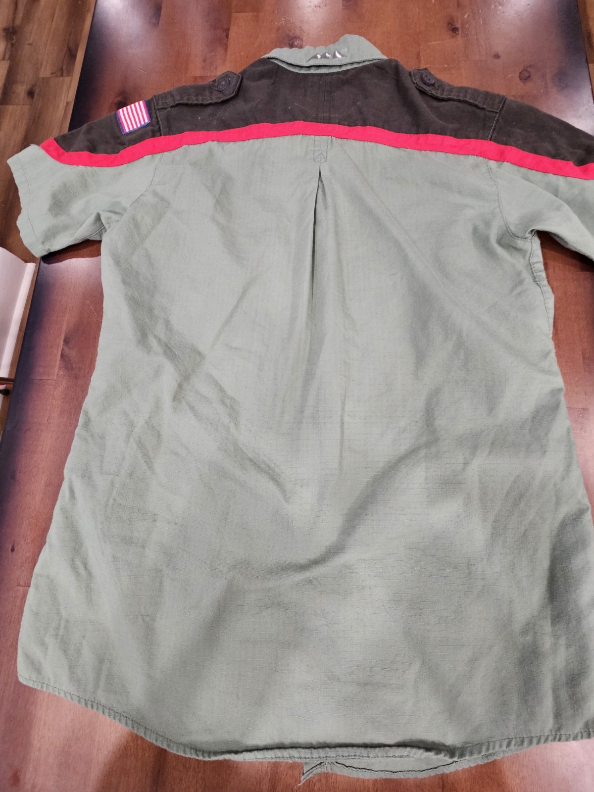 Trail Life USA Youth Official Uniform Shirt SS Green Ripstop Size LG YS Flag Euc