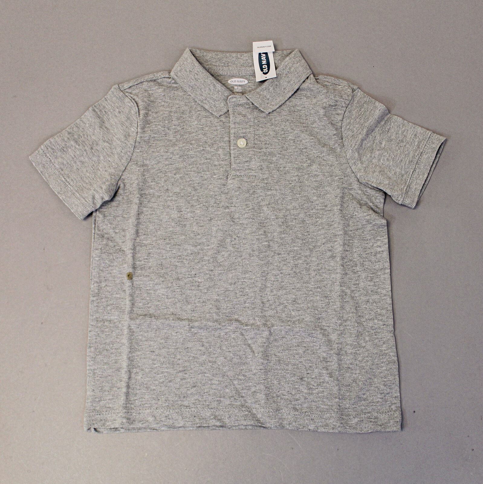 Old Navy Boy’s Short Sleeve Pique Uniform Polo Shirt LP7 Grey Size XS NWT